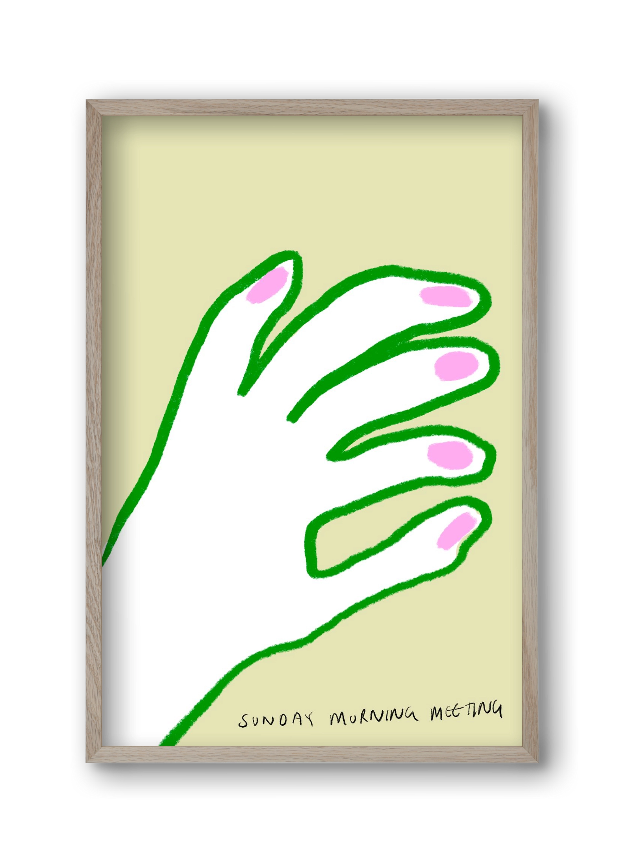 Sunday Morning Meeting, 30x45 cm (30x45 cm), Tölgy keret