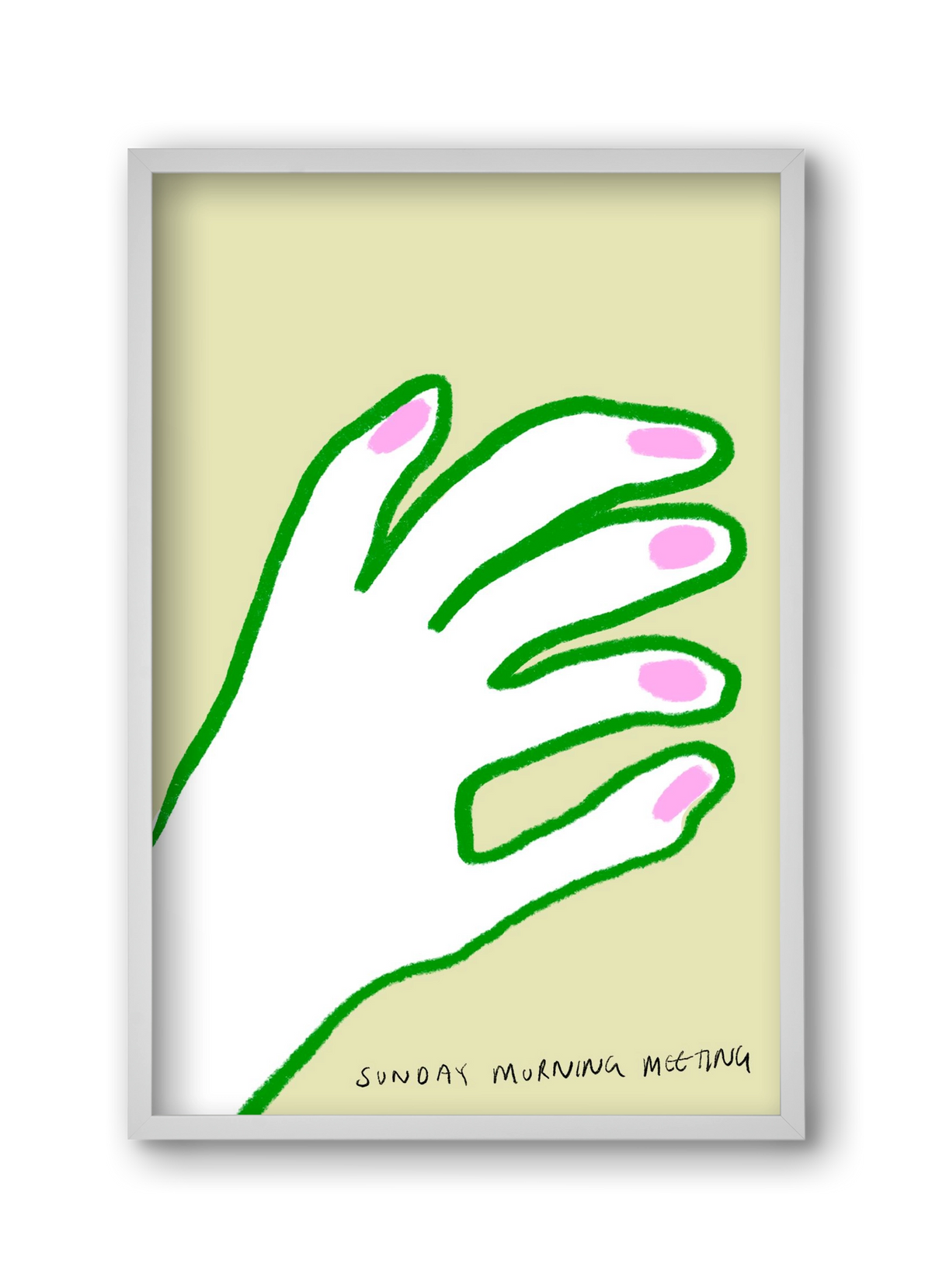 Sunday Morning Meeting, 30x45 cm (30x45 cm), Fehér keret