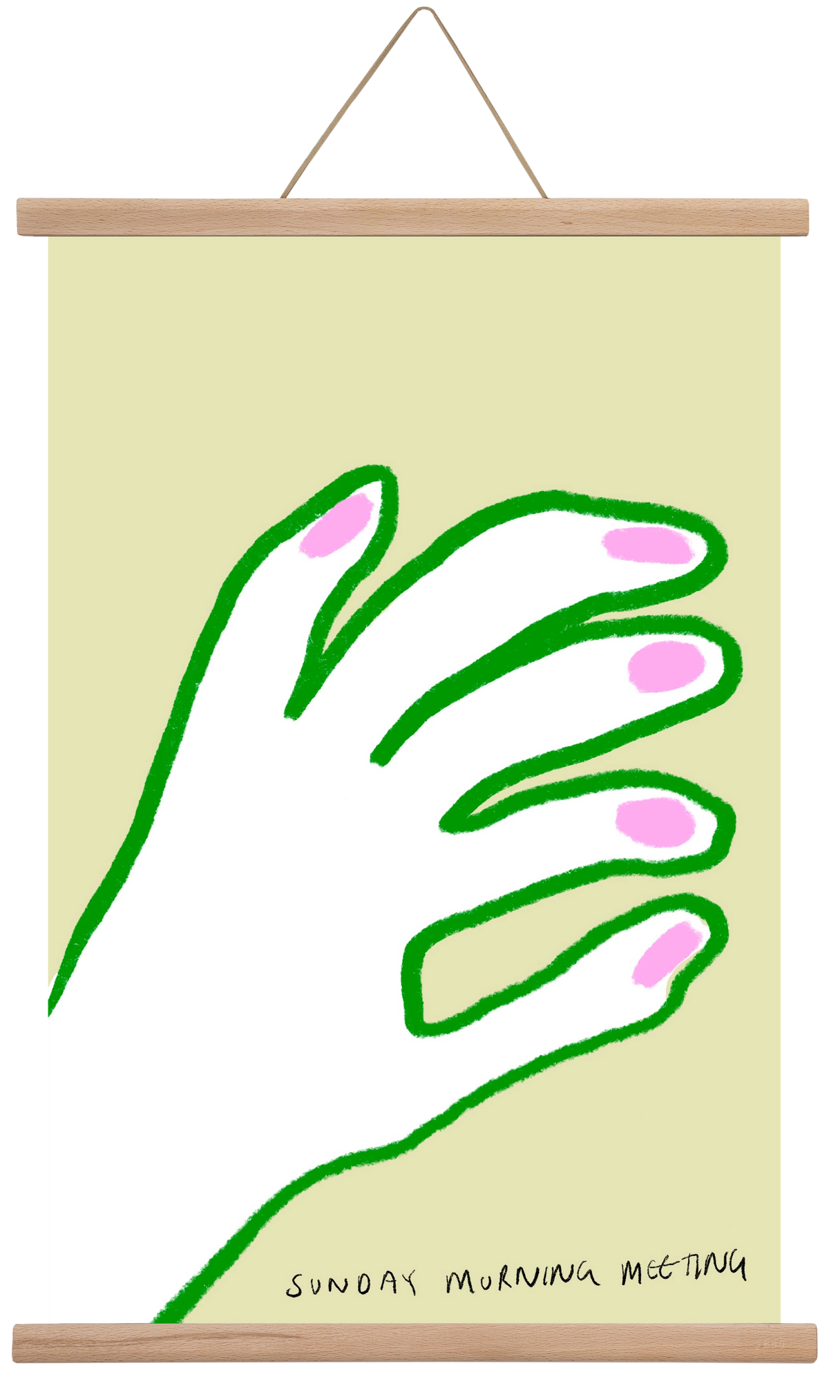 Sunday Morning Meeting, 40x60 cm (40x60 cm), Tölgy akasztó