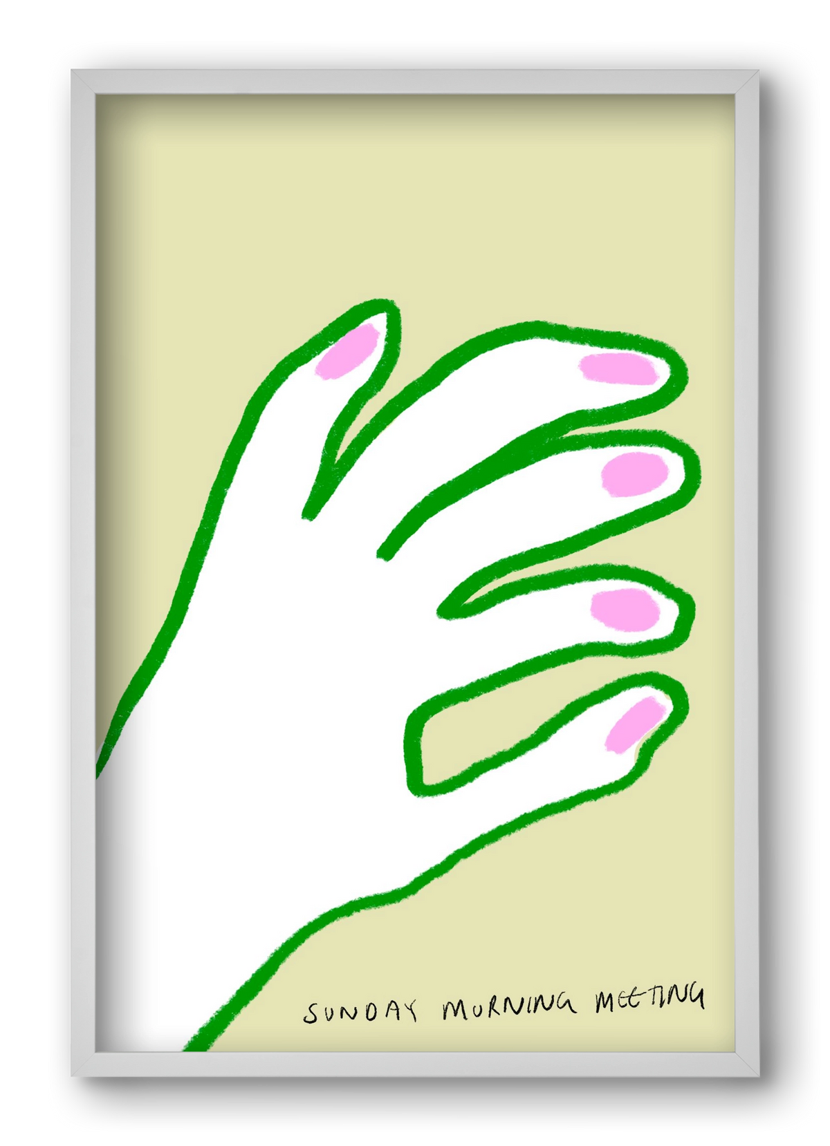 Sunday Morning Meeting, 40x60 cm (40x60 cm), Fehér keret