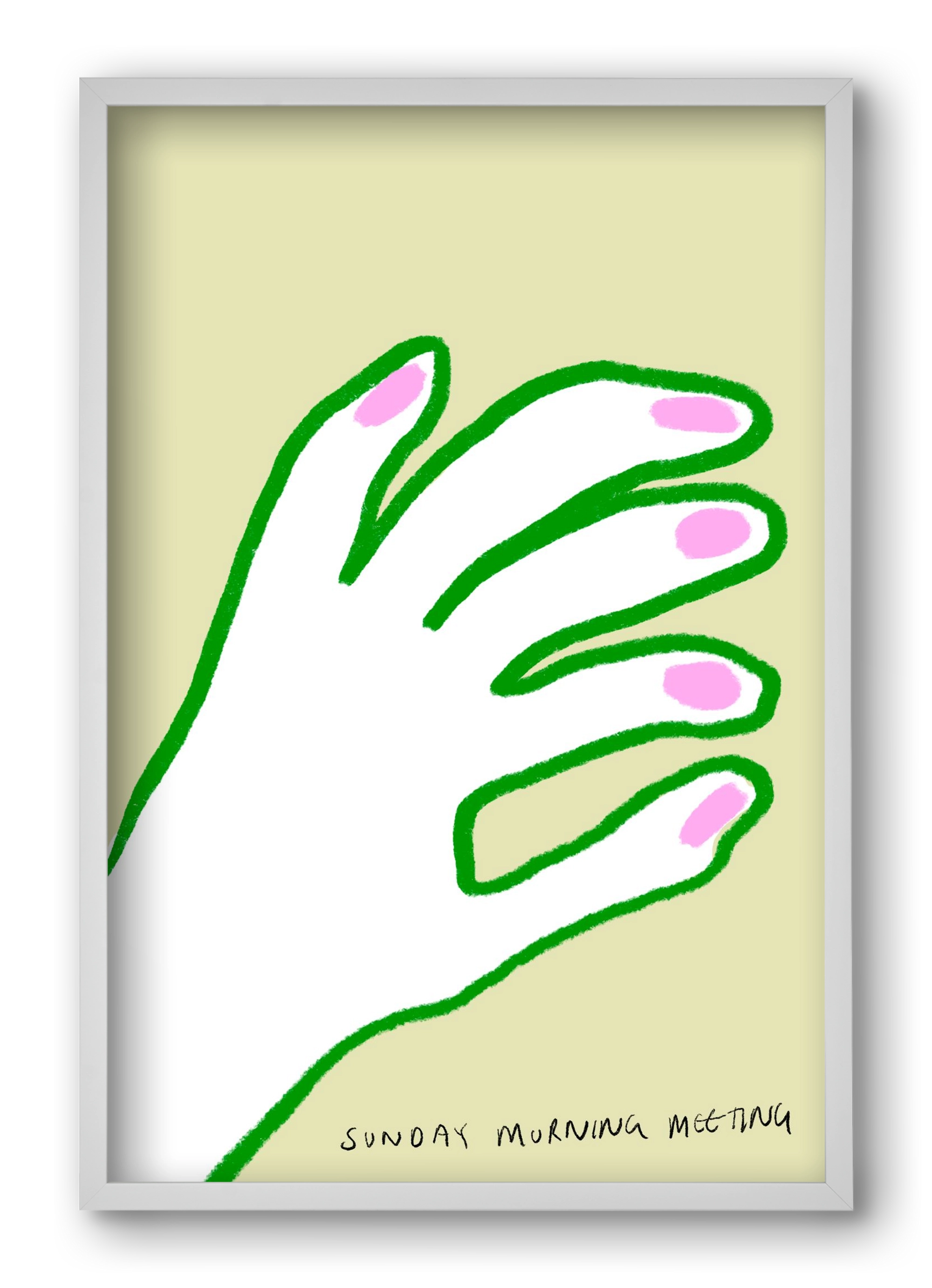 Sunday Morning Meeting, 40x60 cm (40x60 cm), Fehér keret