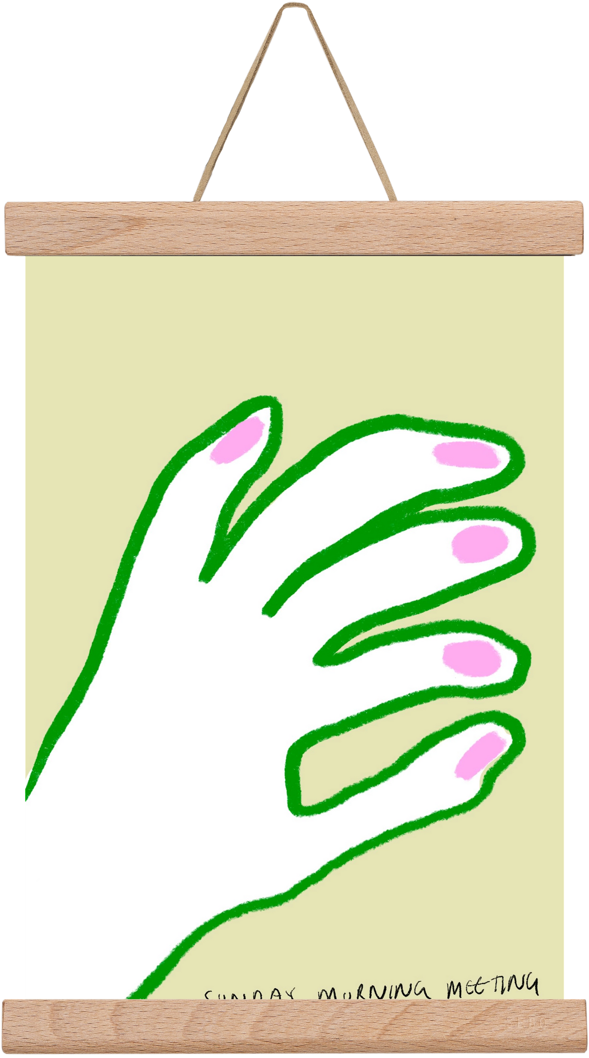 Sunday Morning Meeting, 20x30 cm (20x30 cm), Tölgy akasztó