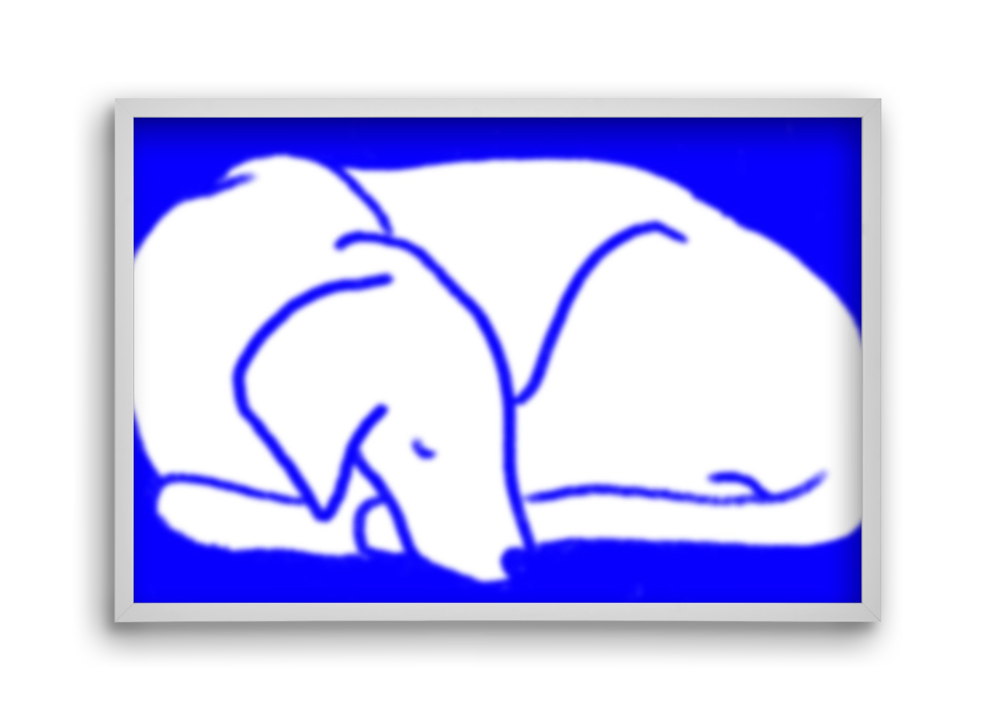 Good Night Blurry Dog, 45x30 cm (45x30 cm), Fehér keret
