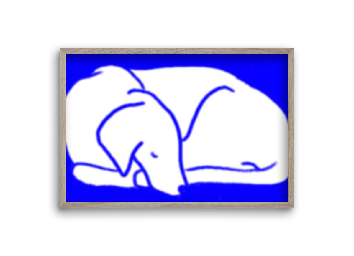 Good Night Blurry Dog, 30x20 cm (30x20 cm), Tölgy keret