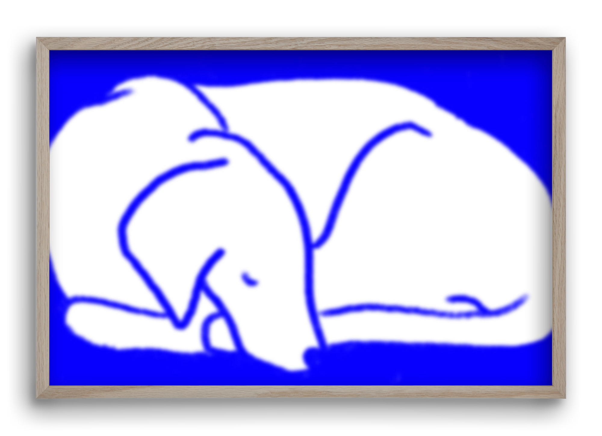 Good Night Blurry Dog, 60x40 cm (60x40 cm), Tölgy keret