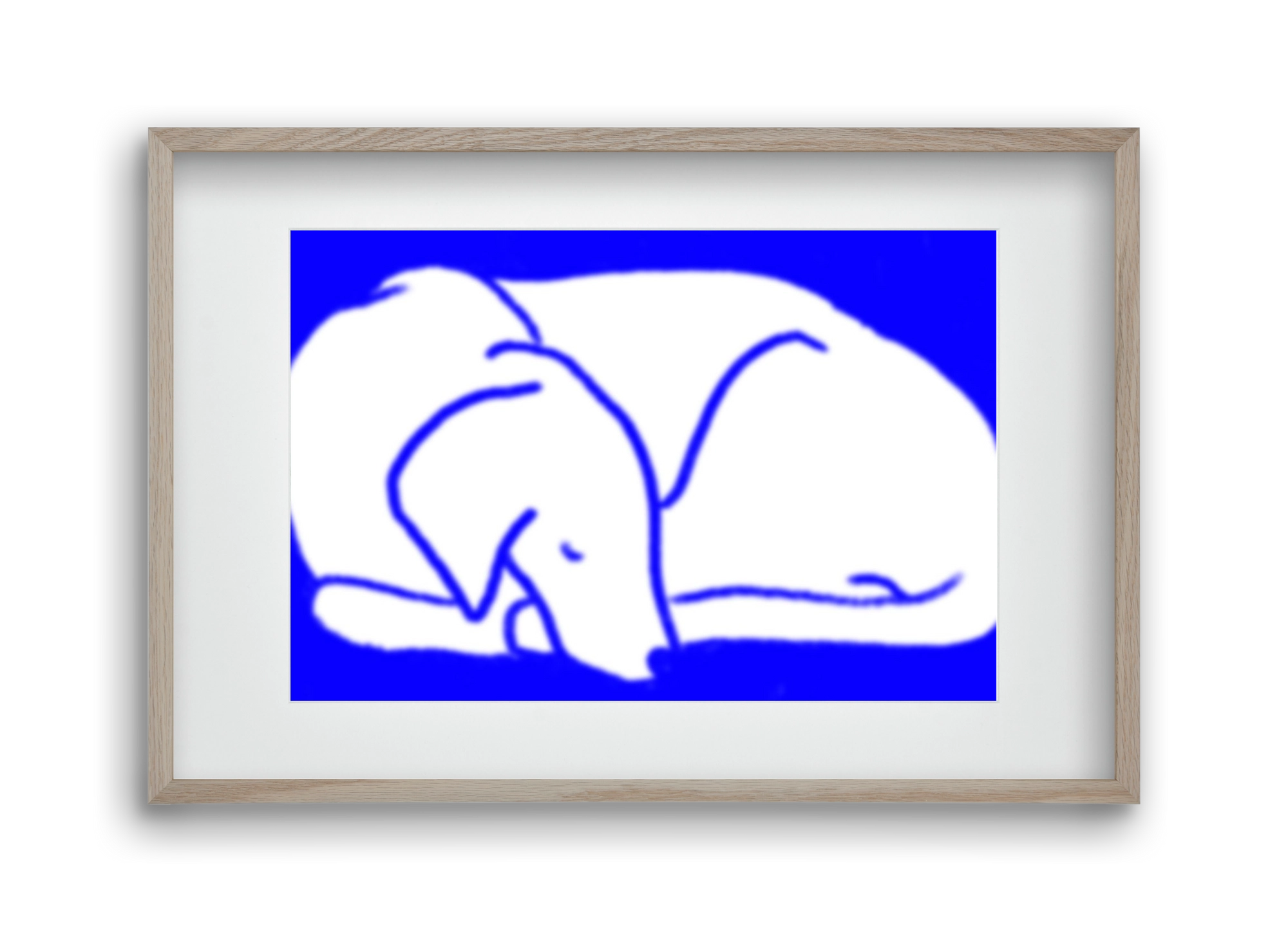 Good Night Blurry Dog, 45x30 cm (30x20 cm), Tölgy keret, paszpartuval