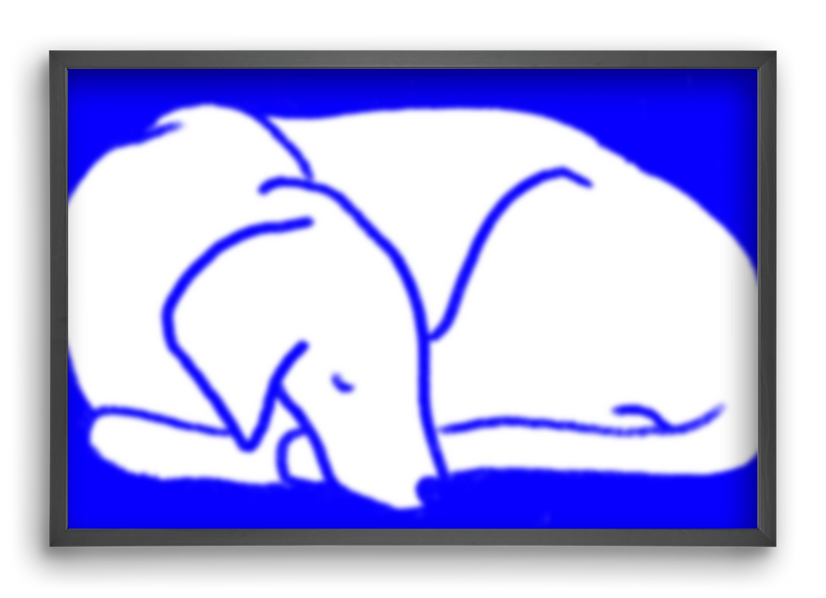 Good Night Blurry Dog, 60x40 cm (60x40 cm), Fekete keret