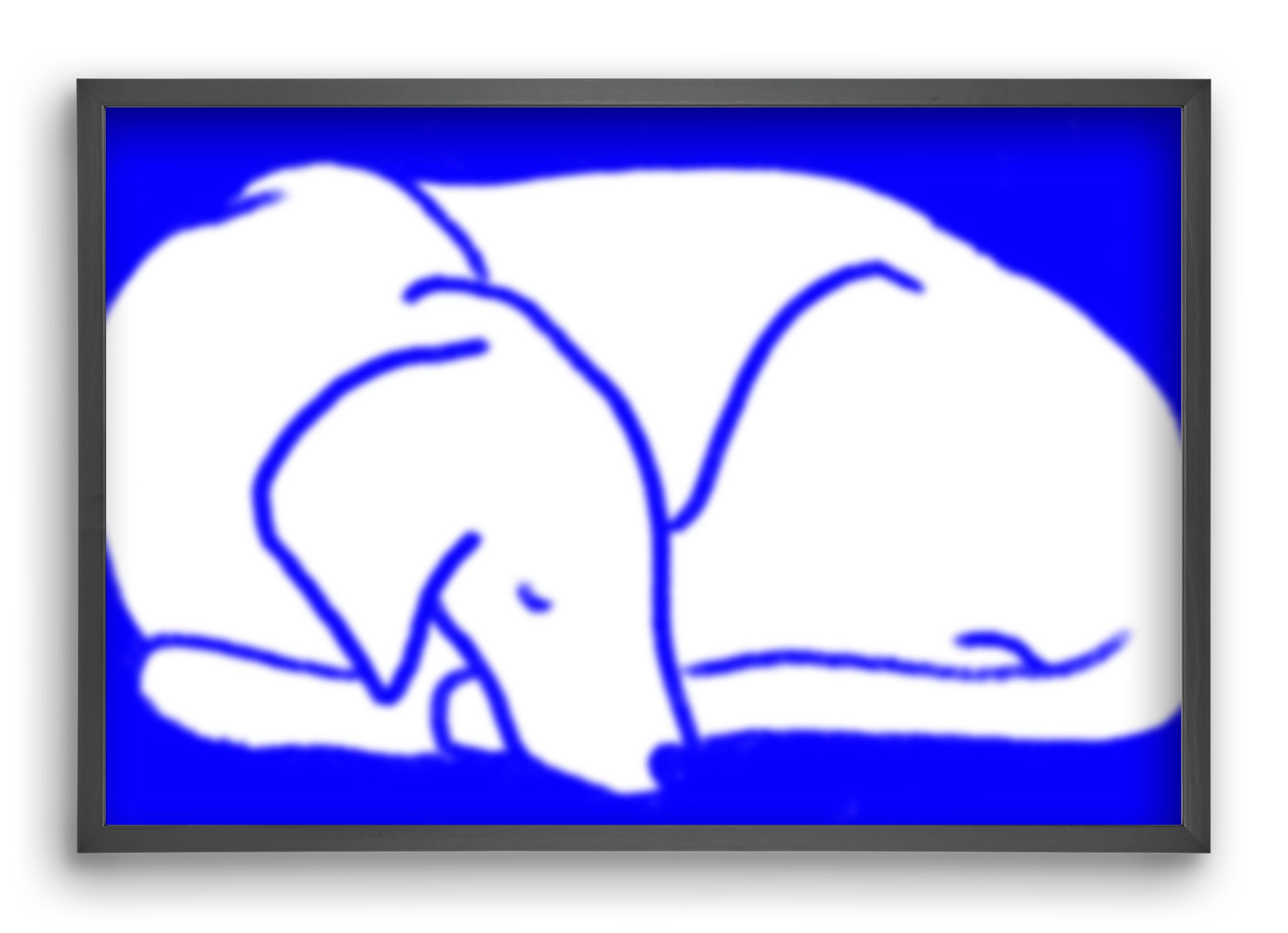 Good Night Blurry Dog, 60x40 cm (60x40 cm), Fekete keret