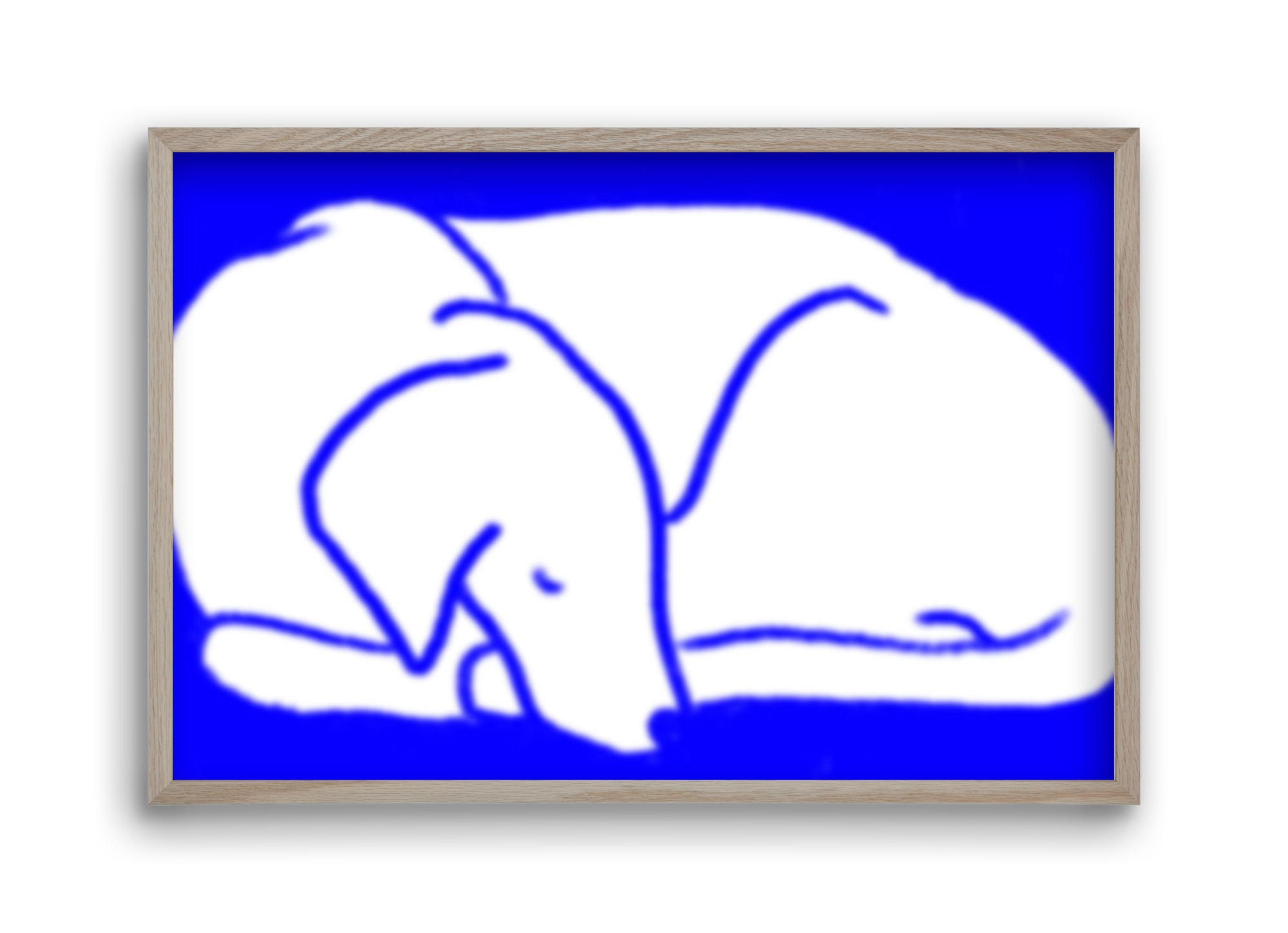 Good Night Blurry Dog, 45x30 cm (45x30 cm), Tölgy keret