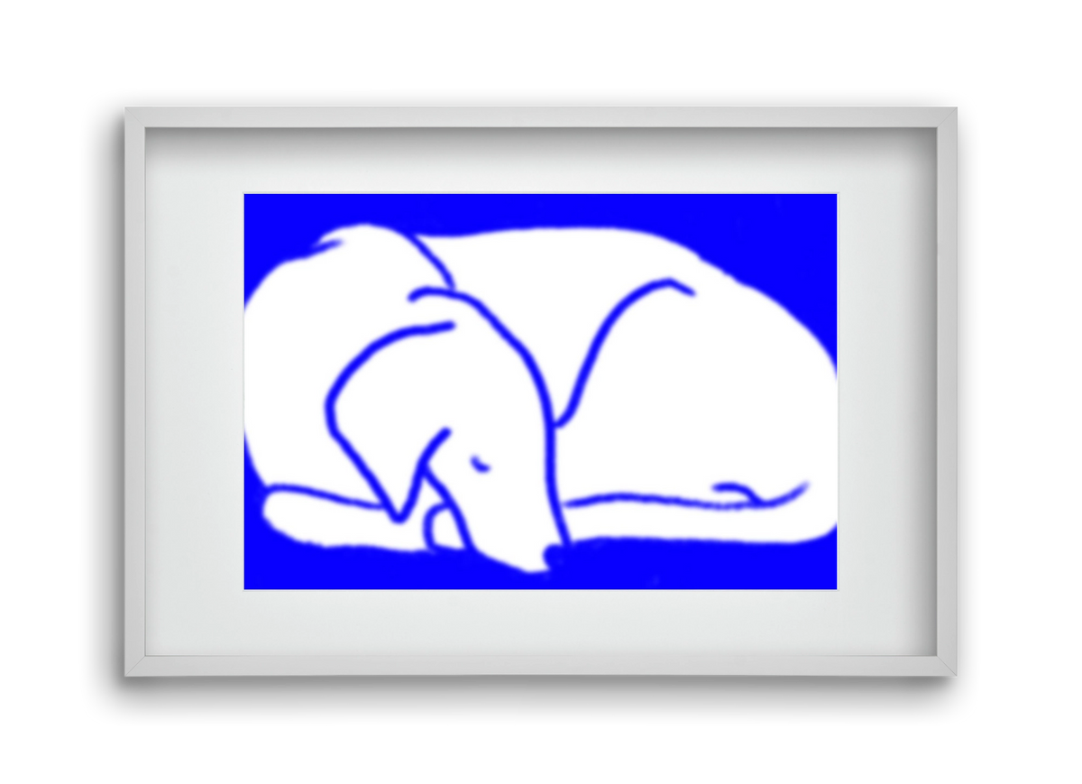 Good Night Blurry Dog, 45x30 cm (30x20 cm), Fehér keret, paszpartuval