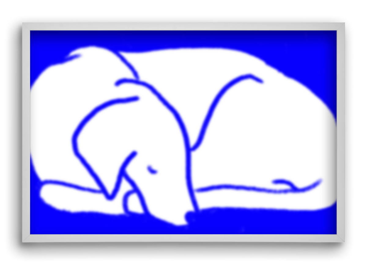 Good Night Blurry Dog, 60x40 cm (60x40 cm), Fehér keret