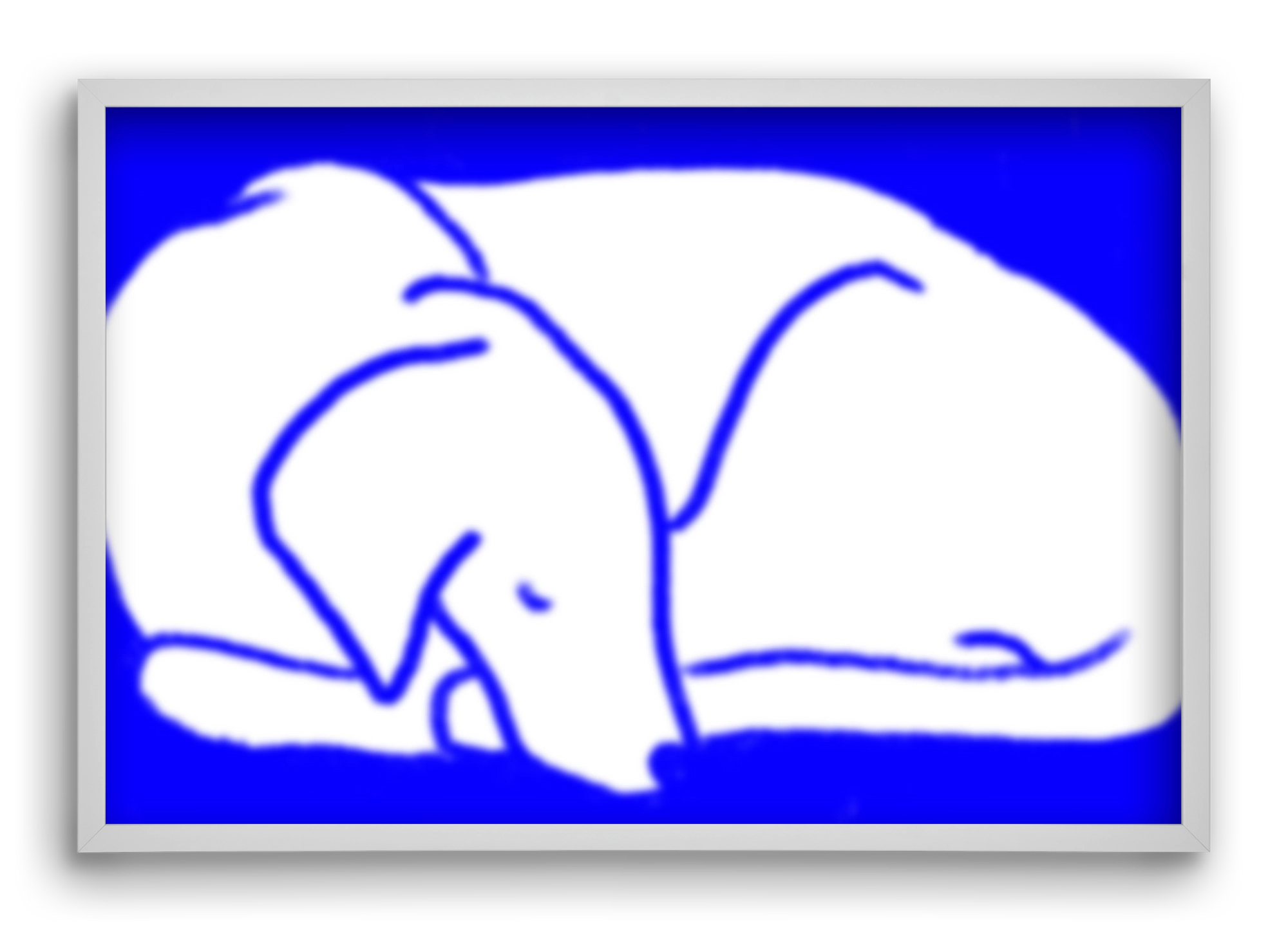 Good Night Blurry Dog, 60x40 cm (60x40 cm), Fehér keret