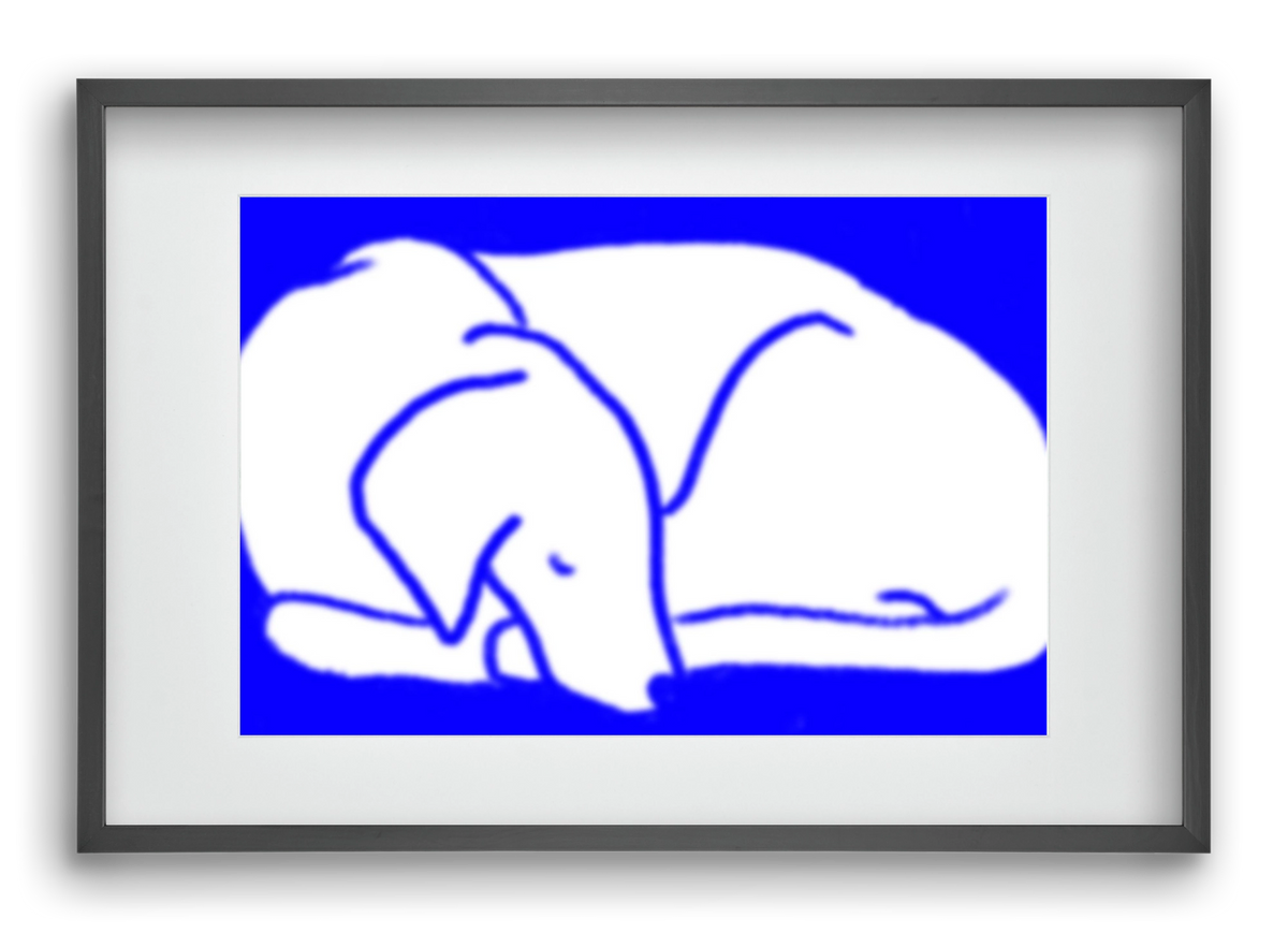 Good Night Blurry Dog, 60x40 cm (45x30 cm), Fekete keret, paszpartuval