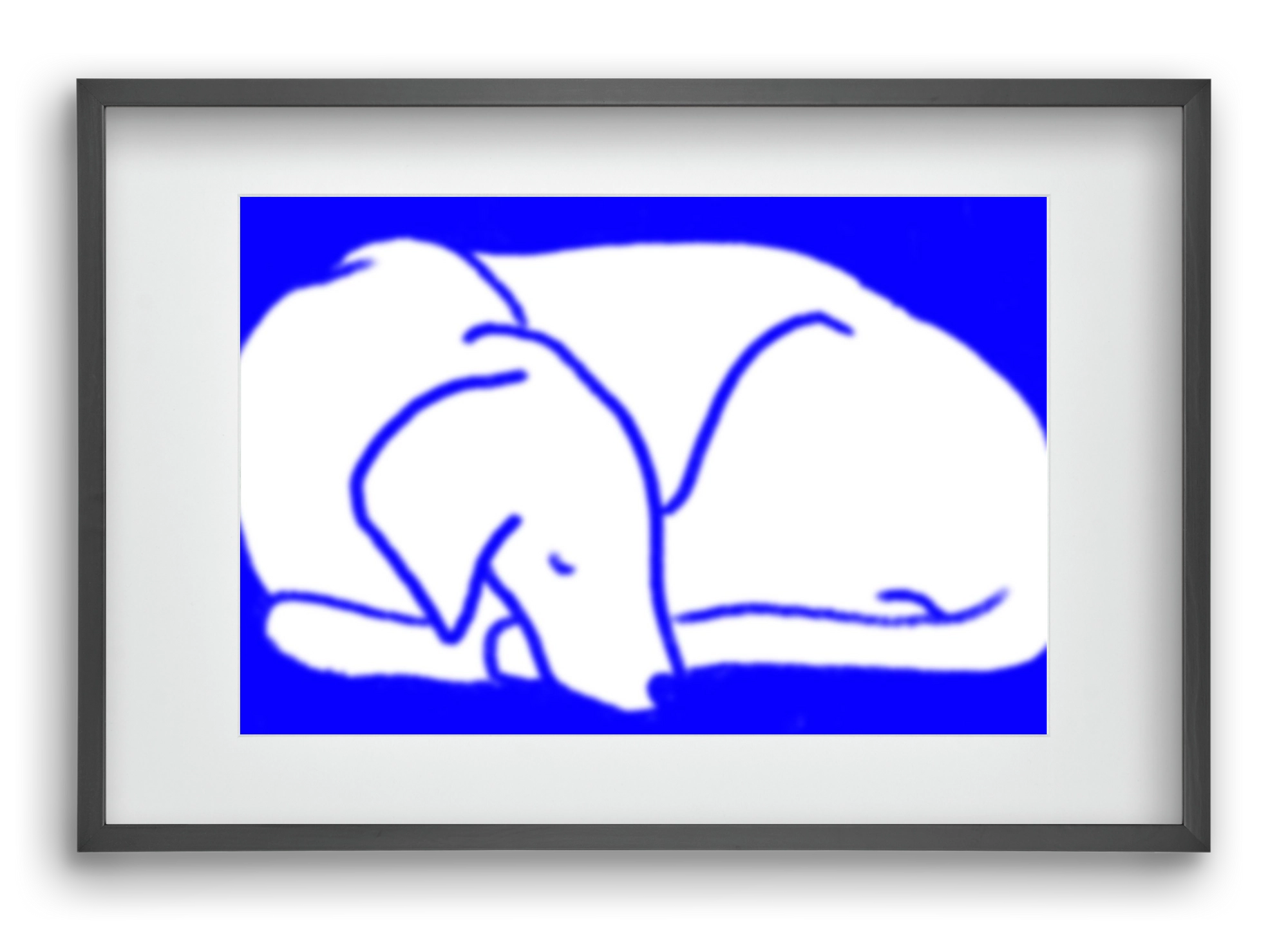 Good Night Blurry Dog, 60x40 cm (45x30 cm), Fekete keret, paszpartuval