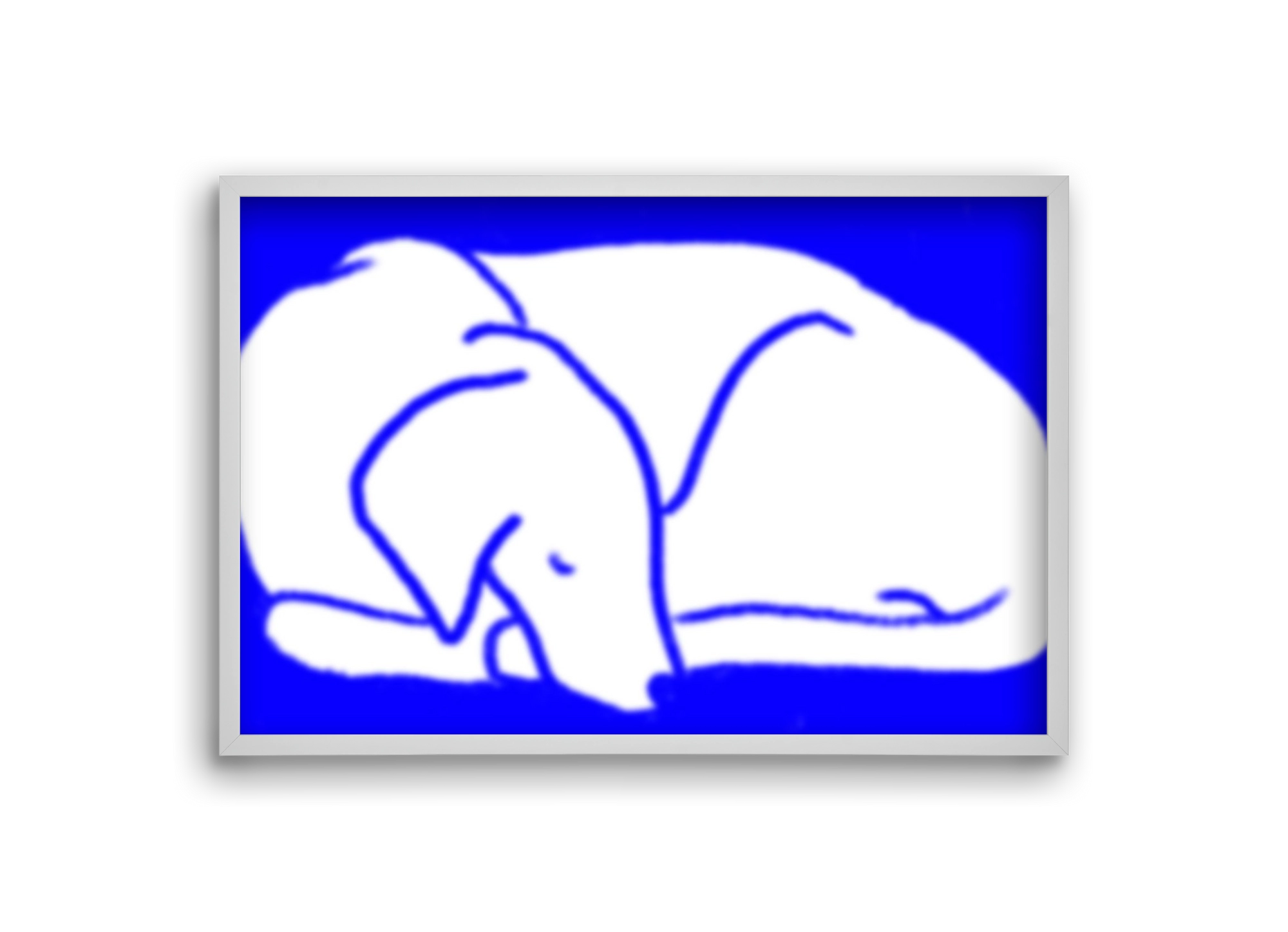 Good Night Blurry Dog, 30x20 cm (30x20 cm), Fehér keret