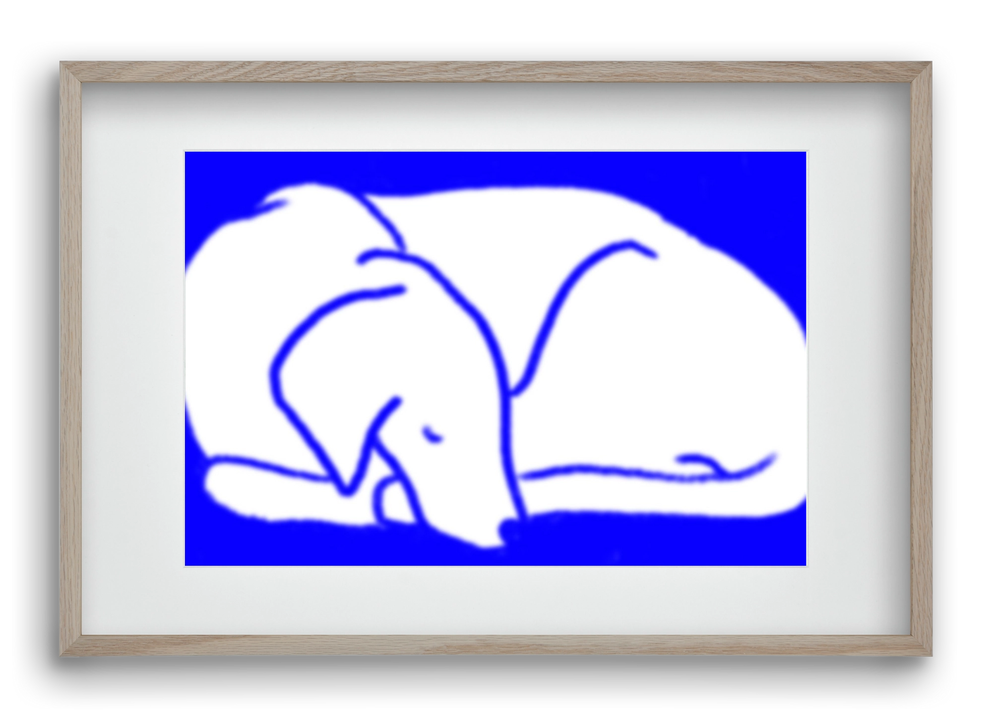 Good Night Blurry Dog, 60x40 cm (45x30 cm), Tölgy keret, paszpartuval