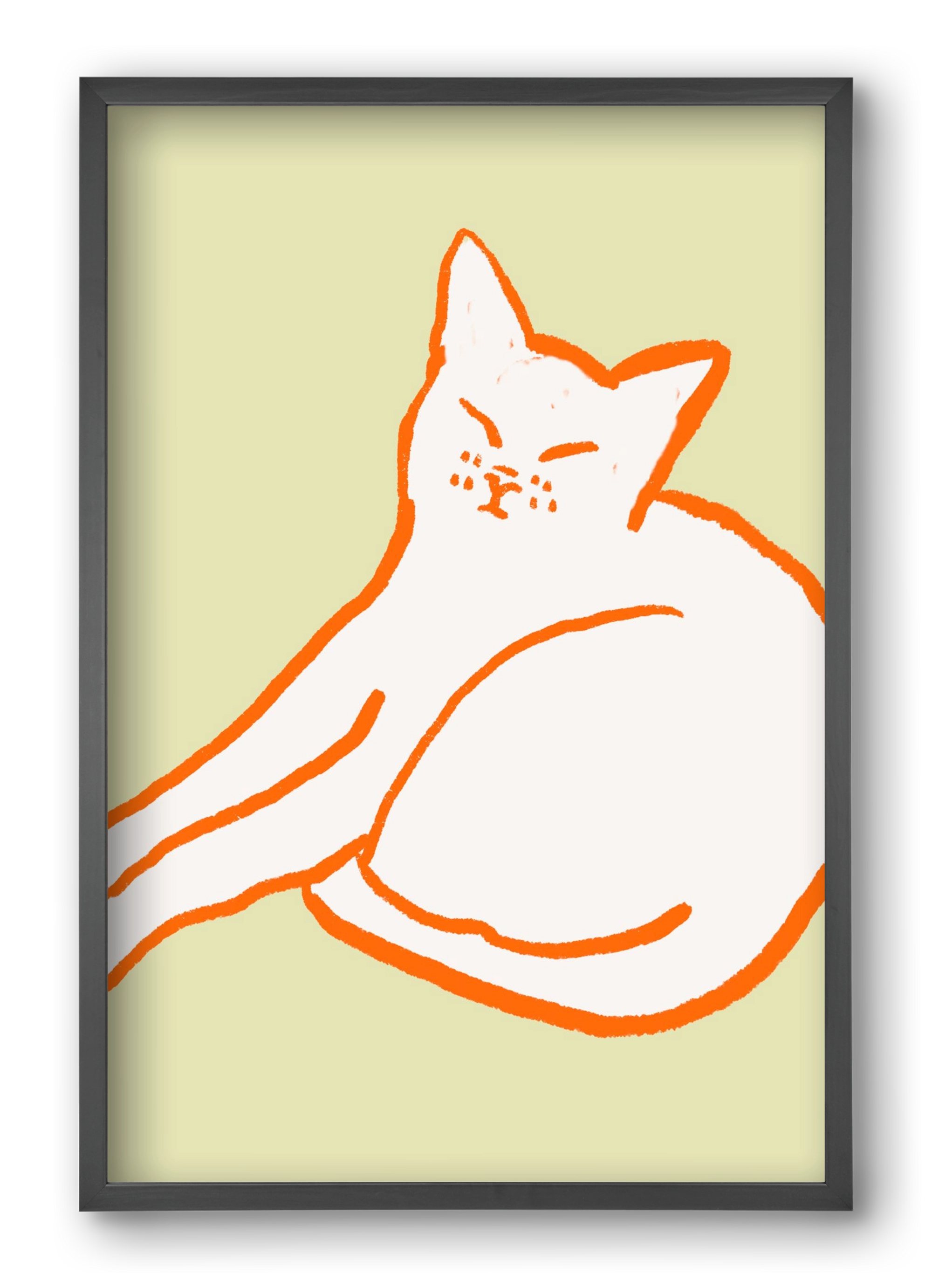 Good Morning Cat, 40x60 cm (40x60 cm), Fekete keret