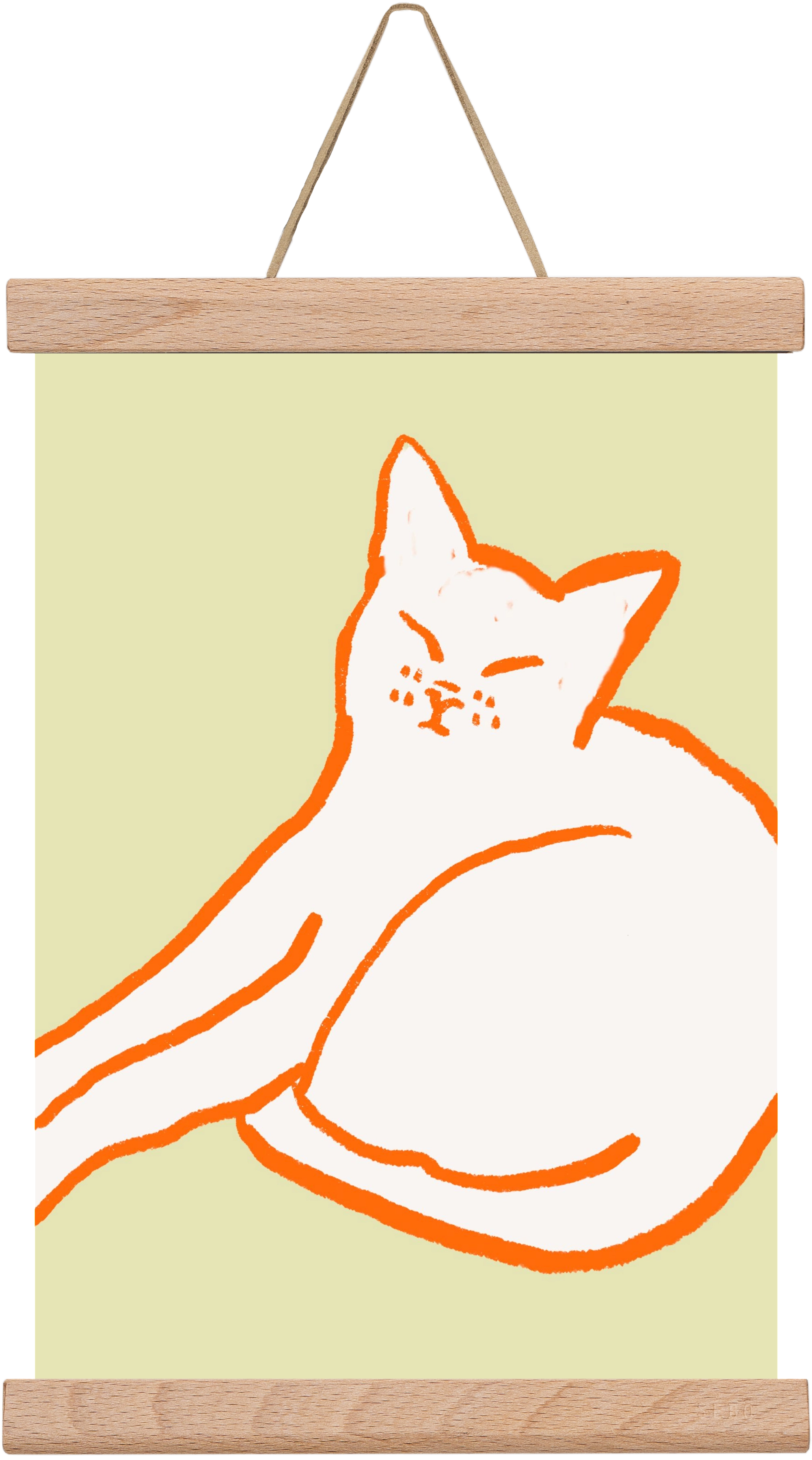 Good Morning Cat, 20x30 cm (20x30 cm), Tölgy akasztó