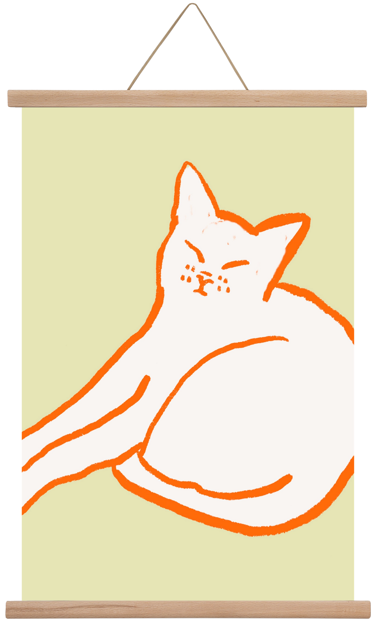 Good Morning Cat, 40x60 cm (40x60 cm), Tölgy akasztó