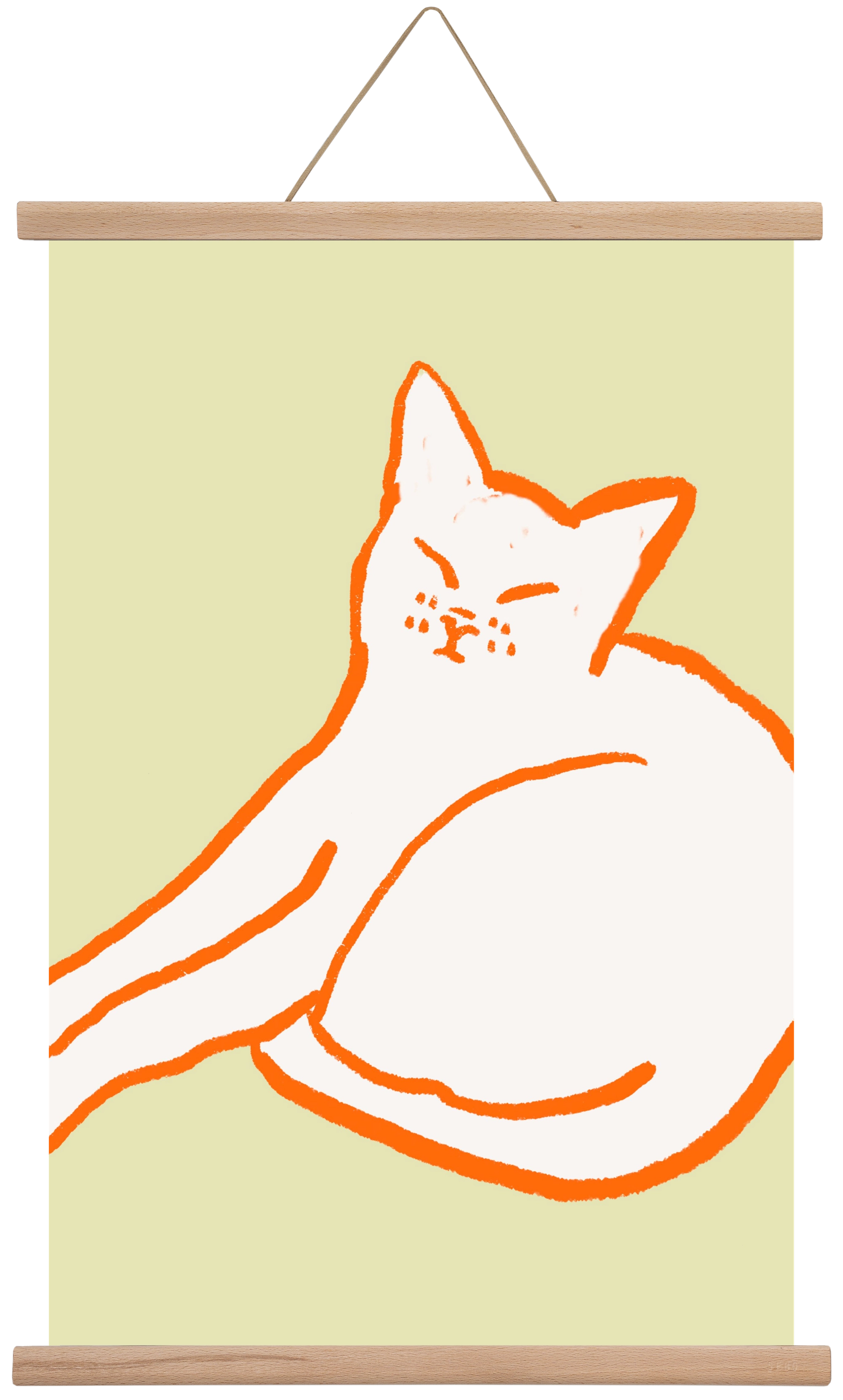 Good Morning Cat, 40x60 cm (40x60 cm), Tölgy akasztó