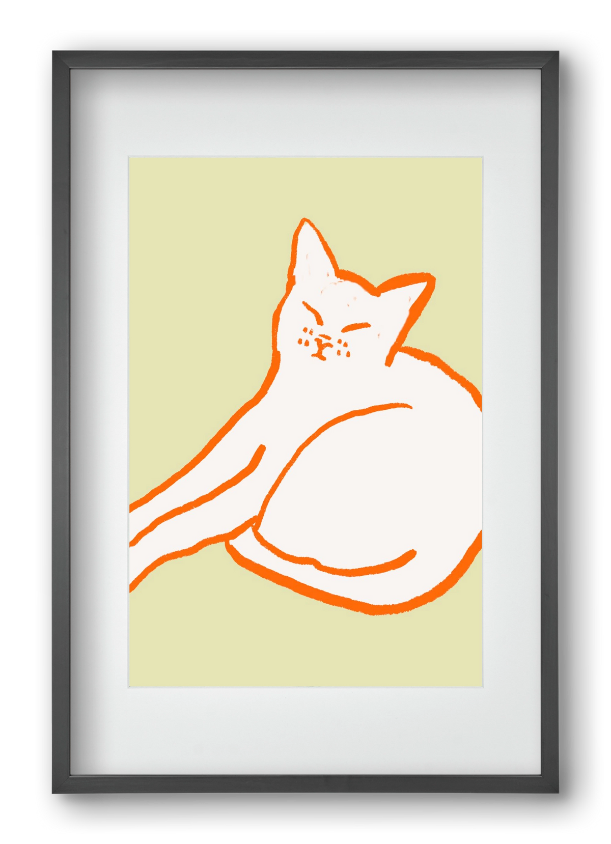 Good Morning Cat, 40x60 cm (30x45 cm), Fekete keret, paszpartuval