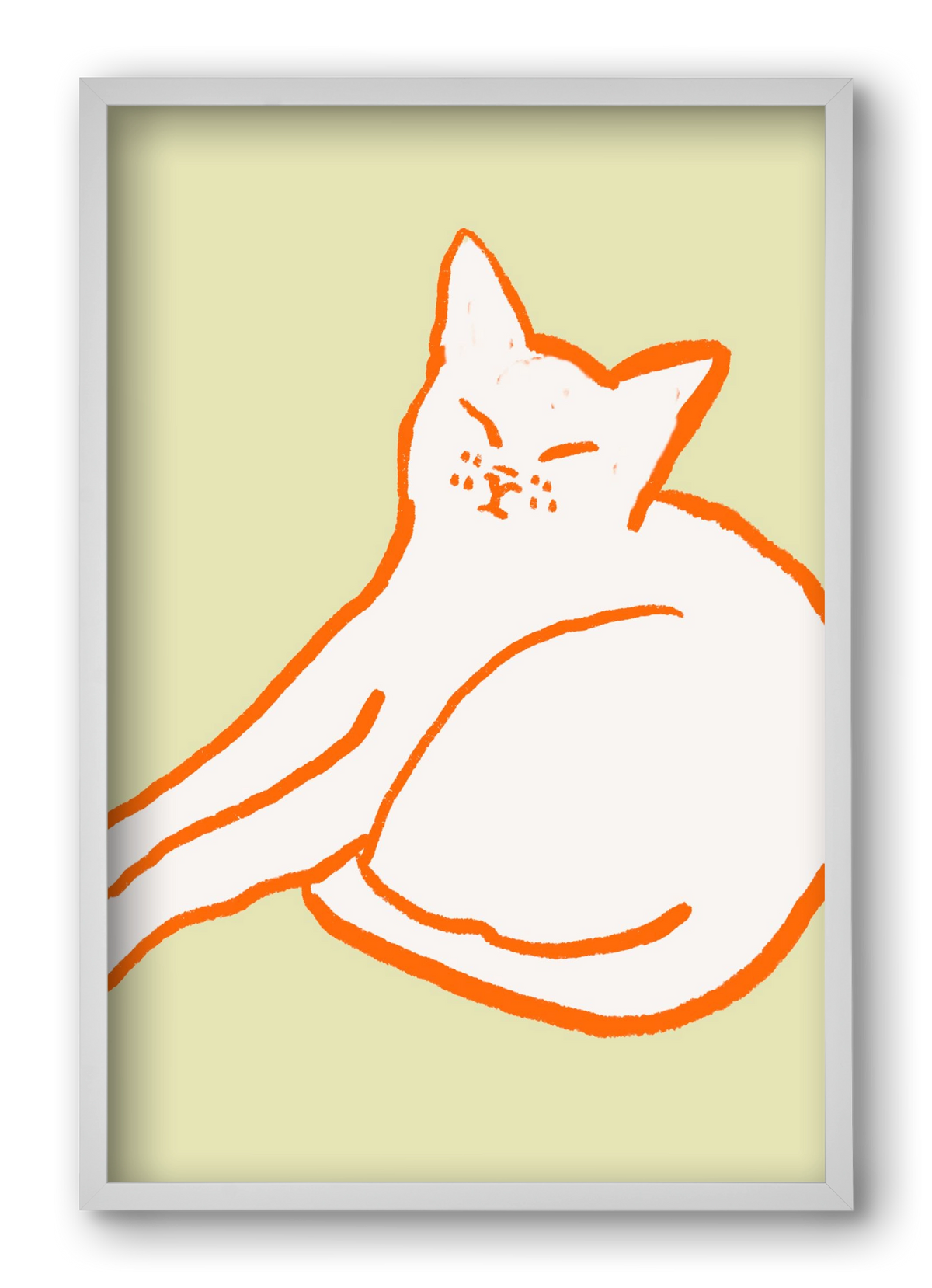 Good Morning Cat, 40x60 cm (40x60 cm), Fehér keret