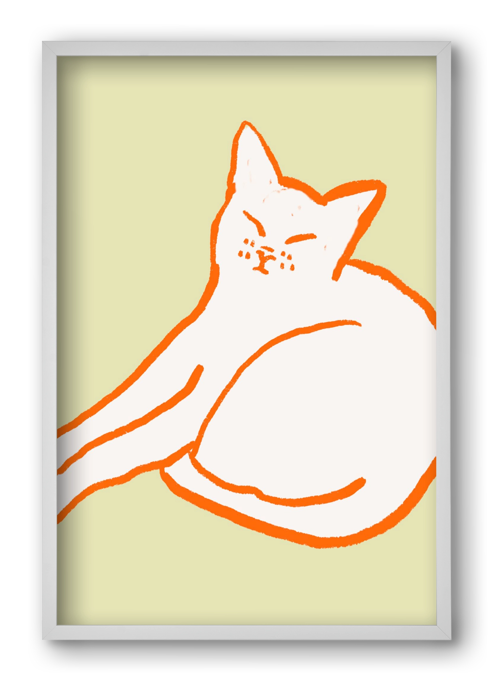 Good Morning Cat, 40x60 cm (40x60 cm), Fehér keret