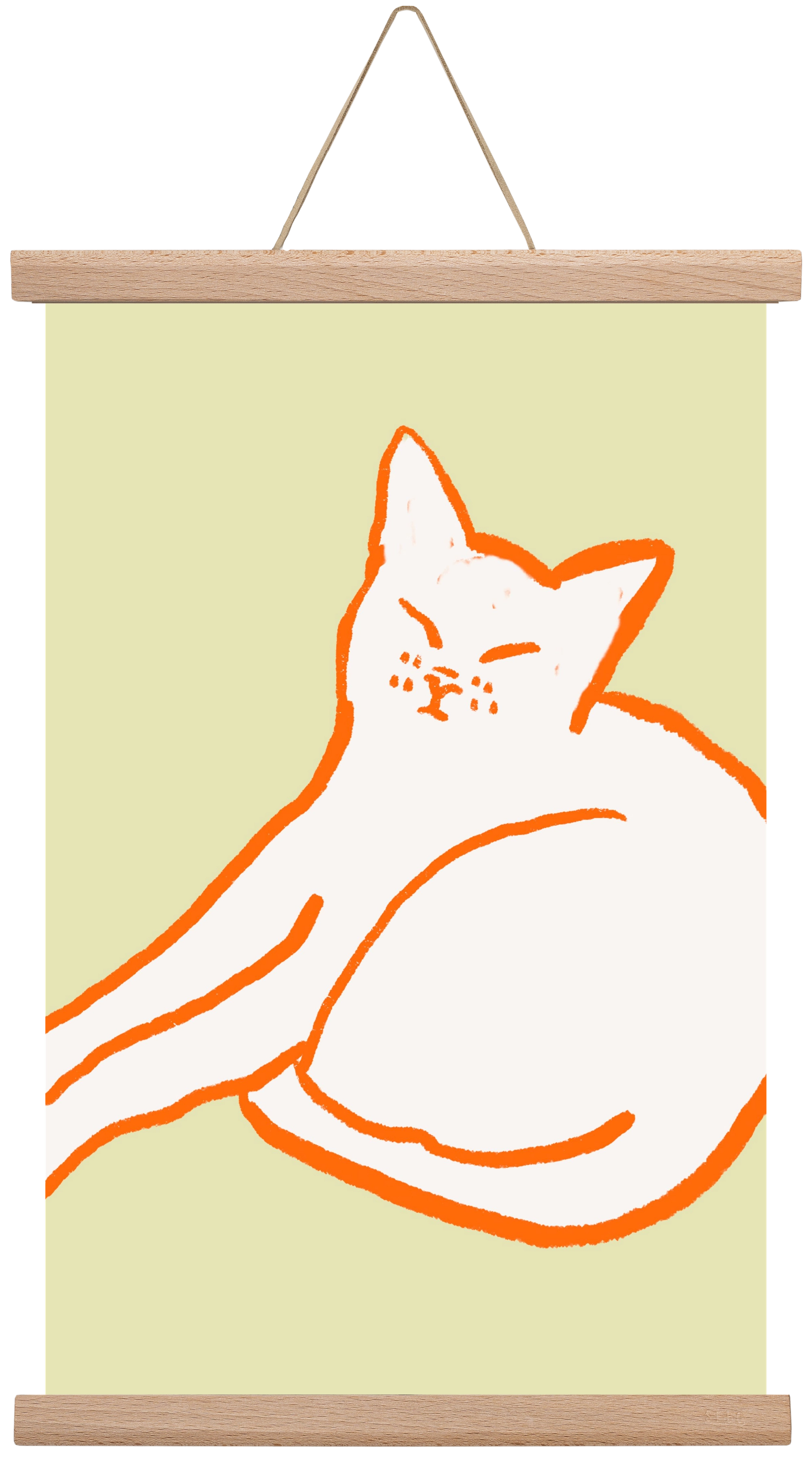 Good Morning Cat, 30x45 cm (30x45 cm), Tölgy akasztó