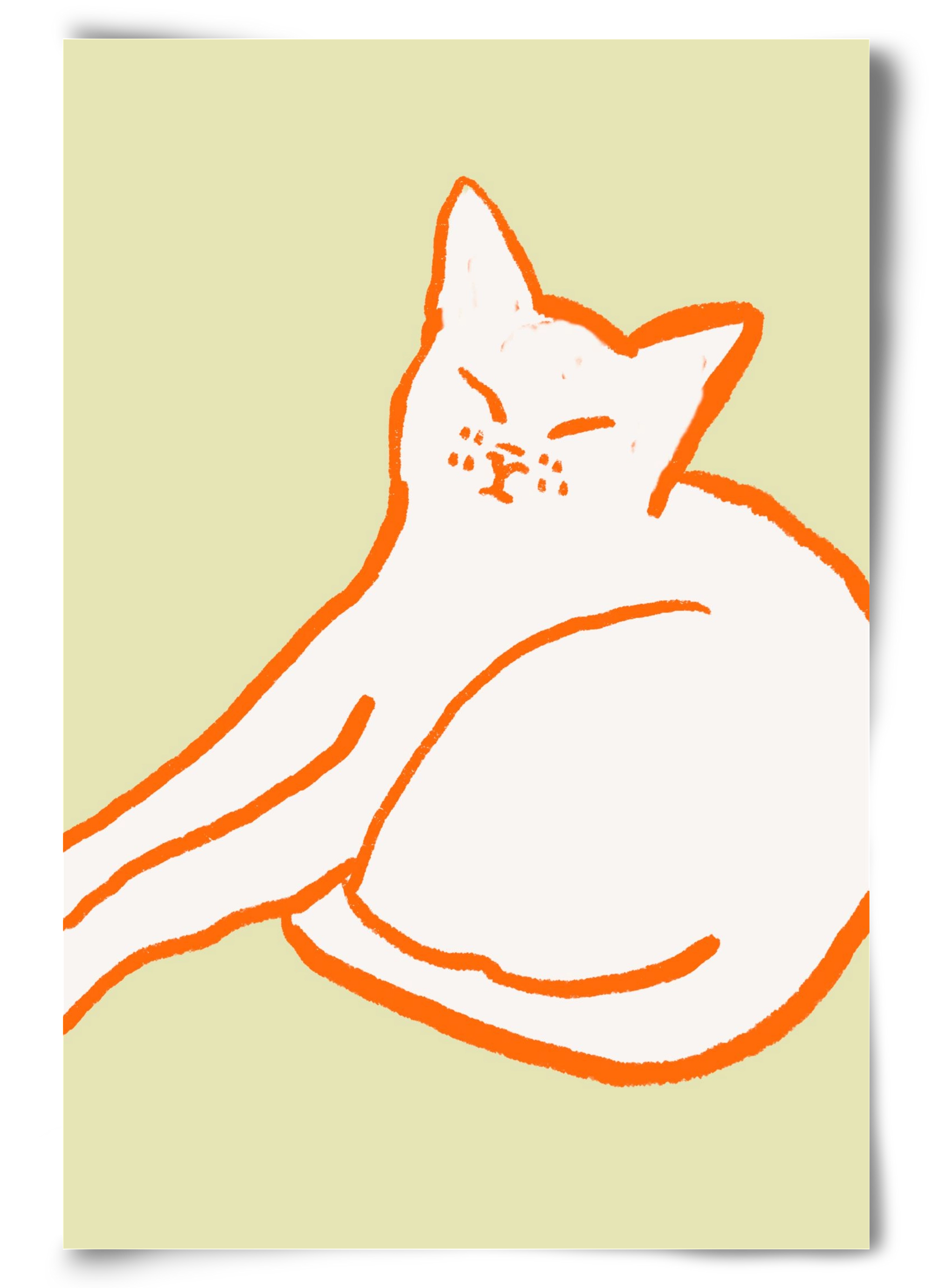 Good Morning Cat, 60x90 cm, Keret nélkül