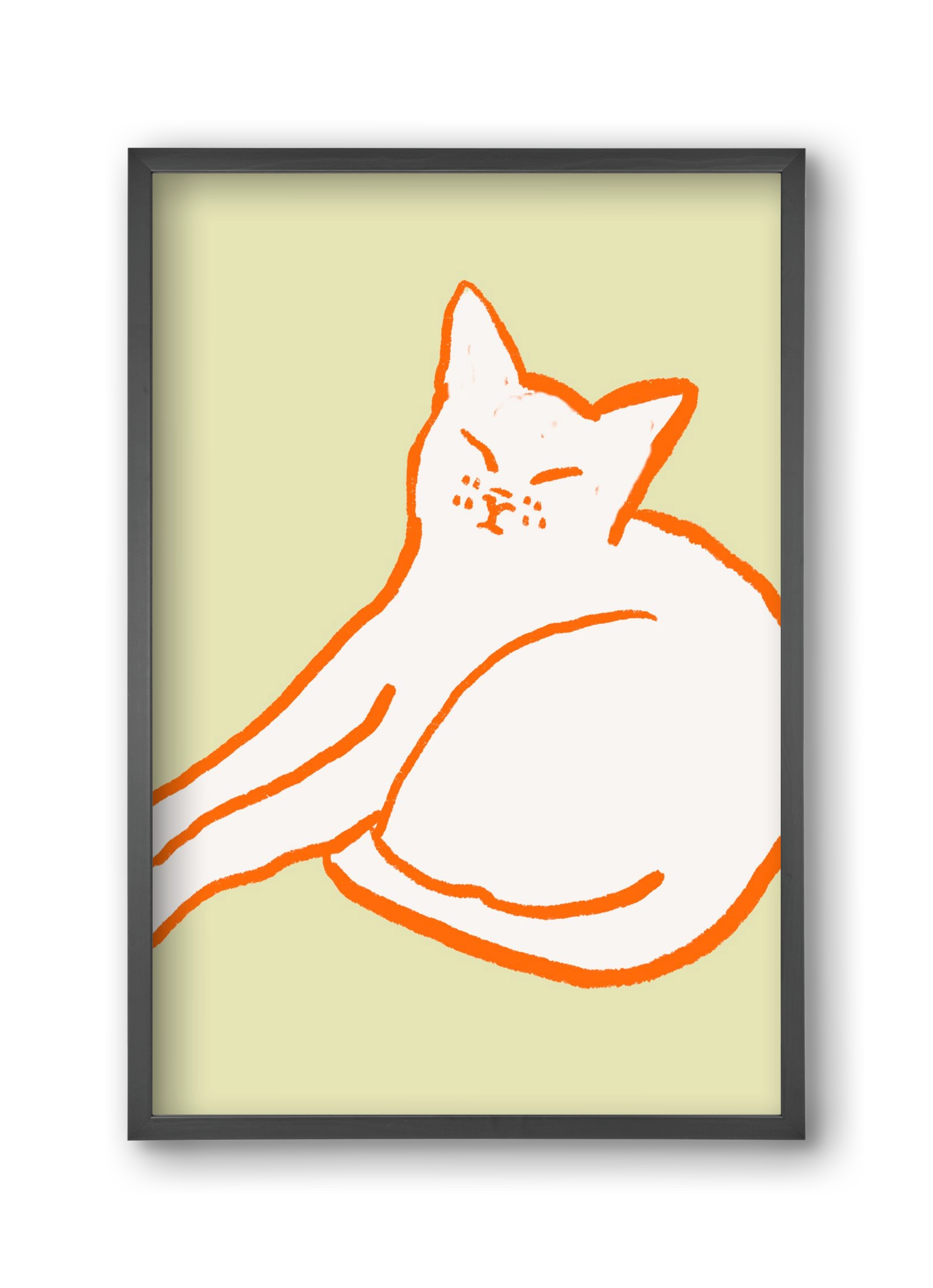 Good Morning Cat, 30x45 cm (30x45 cm), Fekete keret