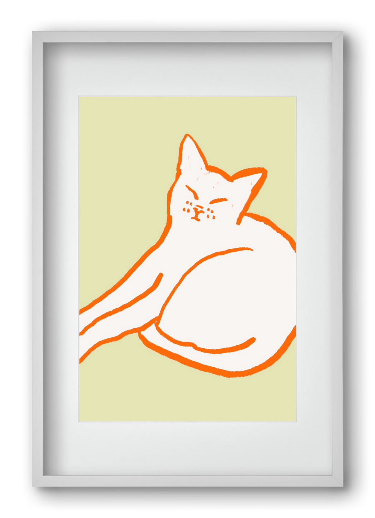 Good Morning Cat, 40x60 cm (30x45 cm), Fehér keret, paszpartuval