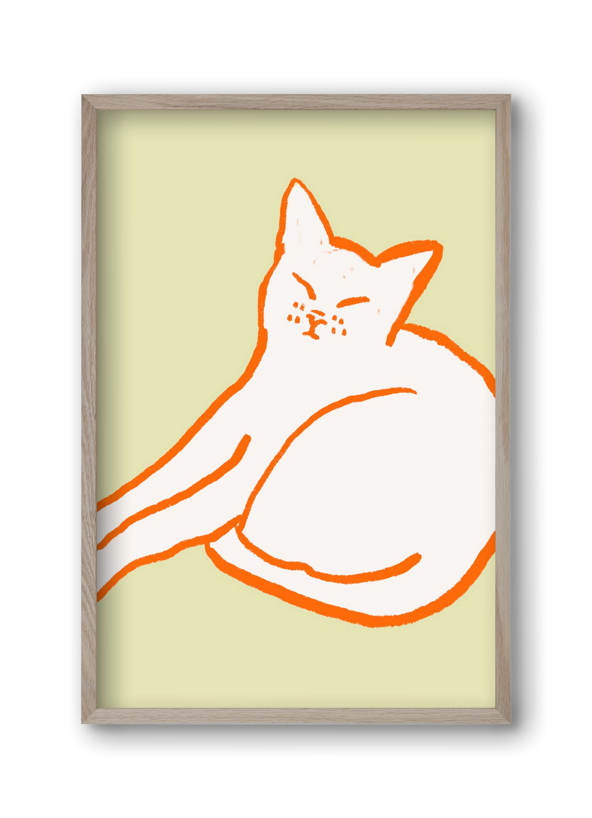 Good Morning Cat, 30x45 cm (30x45 cm), Tölgy keret