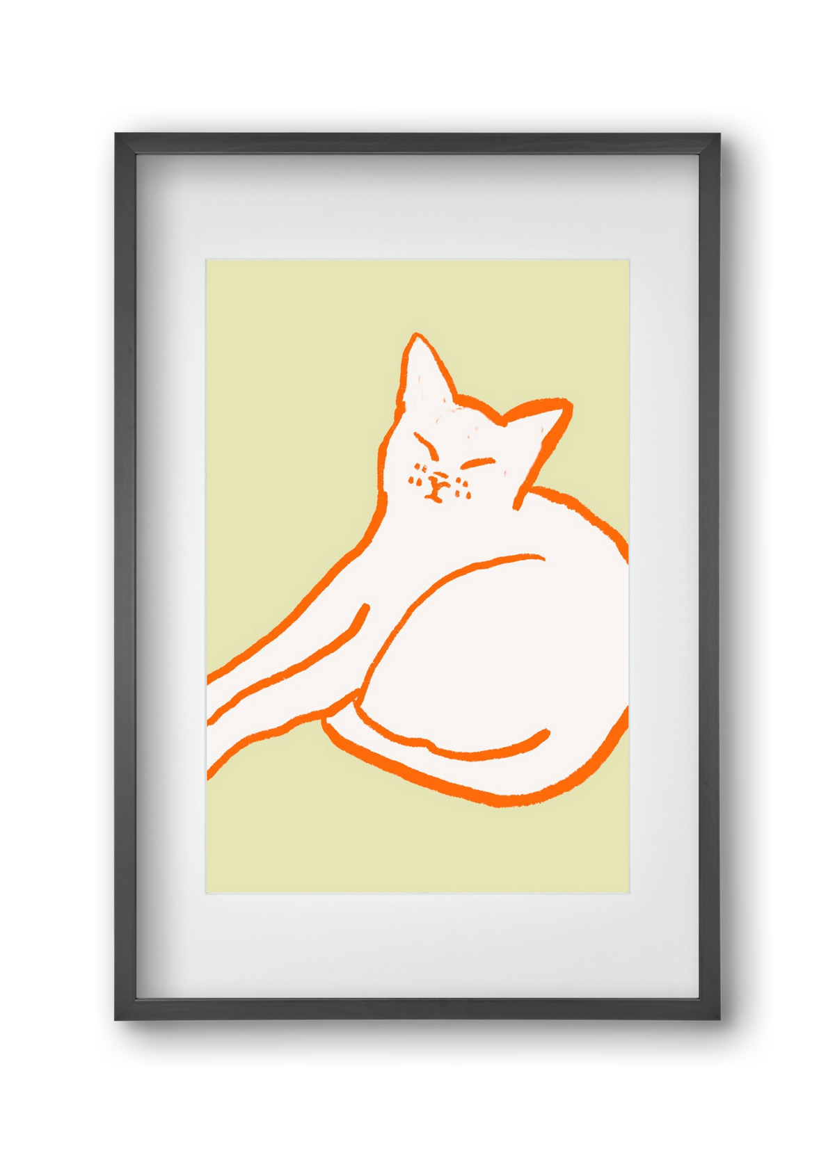 Good Morning Cat, 30x45 cm (20x30 cm), Fekete keret, paszpartuval