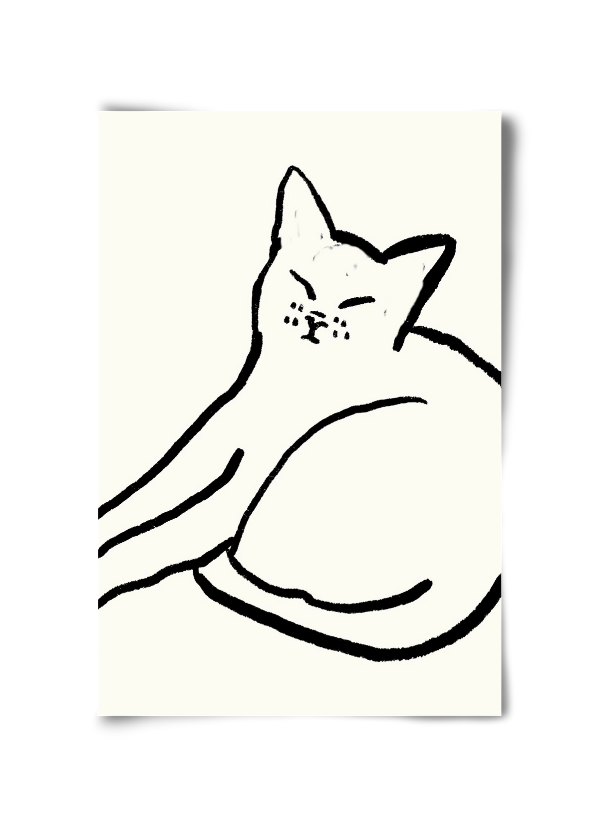 Good Morning Monochrome Cat, 30x45 cm, Keret nélkül