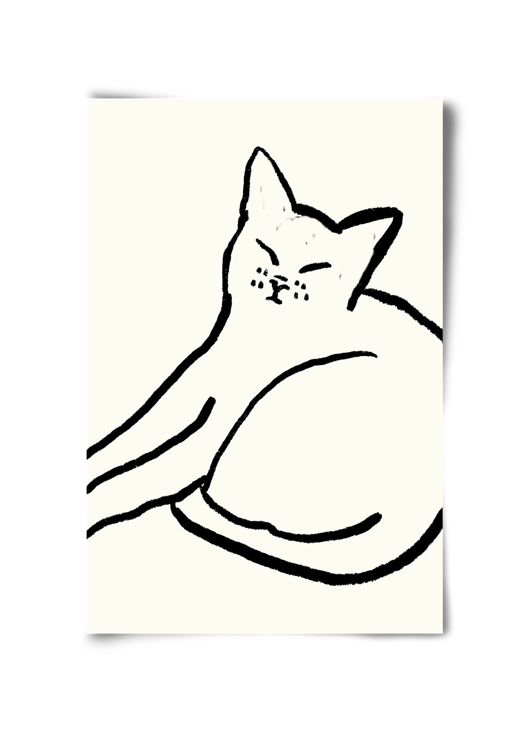 Good Morning Monochrome Cat, 30x45 cm, Keret nélkül