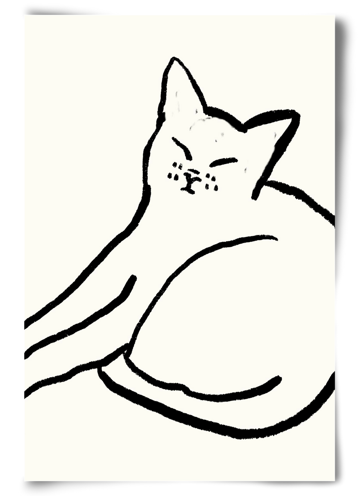 Good Morning Monochrome Cat, 60x90 cm, Keret nélkül