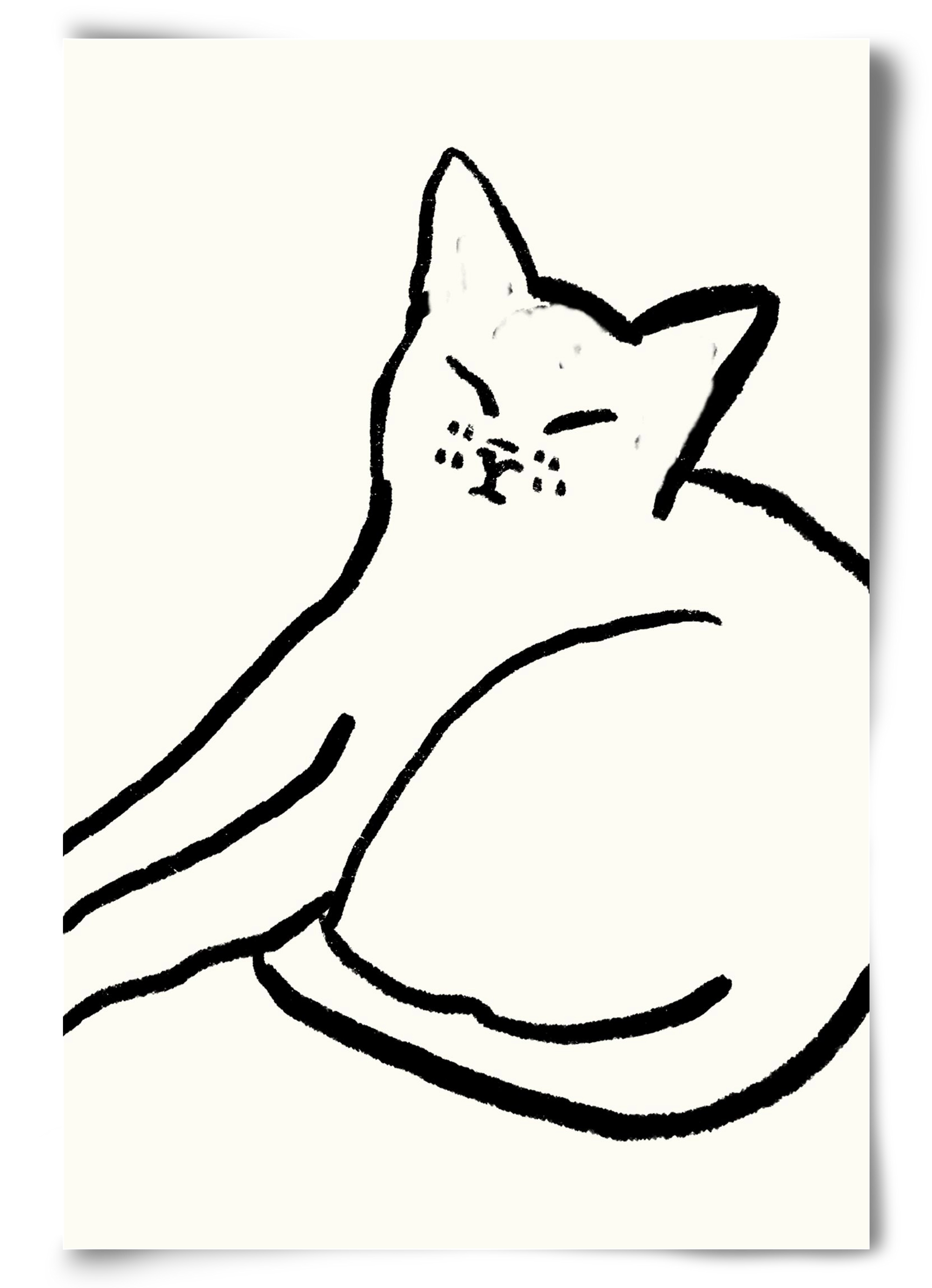 Good Morning Monochrome Cat, 60x90 cm, Keret nélkül