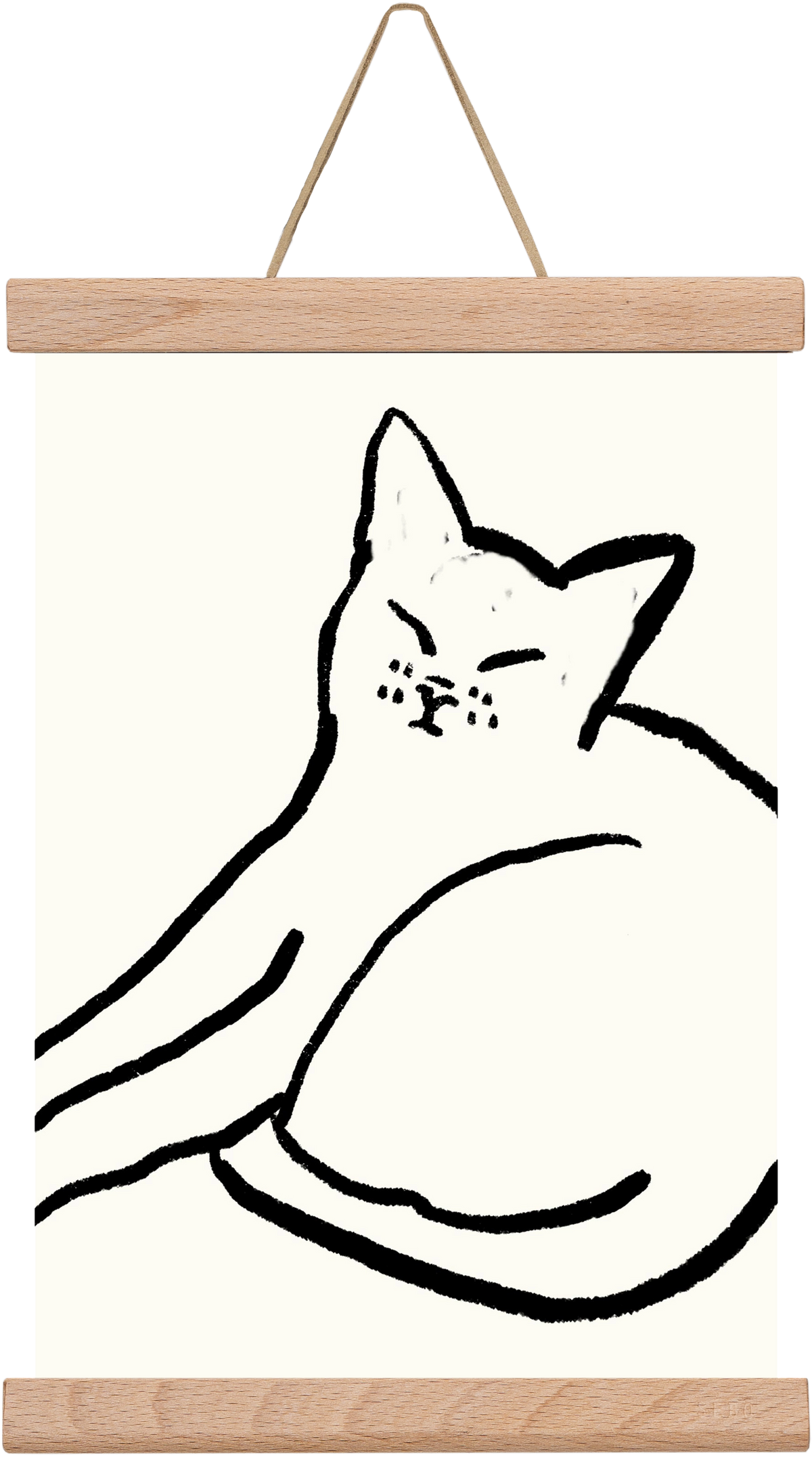 Good Morning Monochrome Cat, 20x30 cm (20x30 cm), Tölgy akasztó