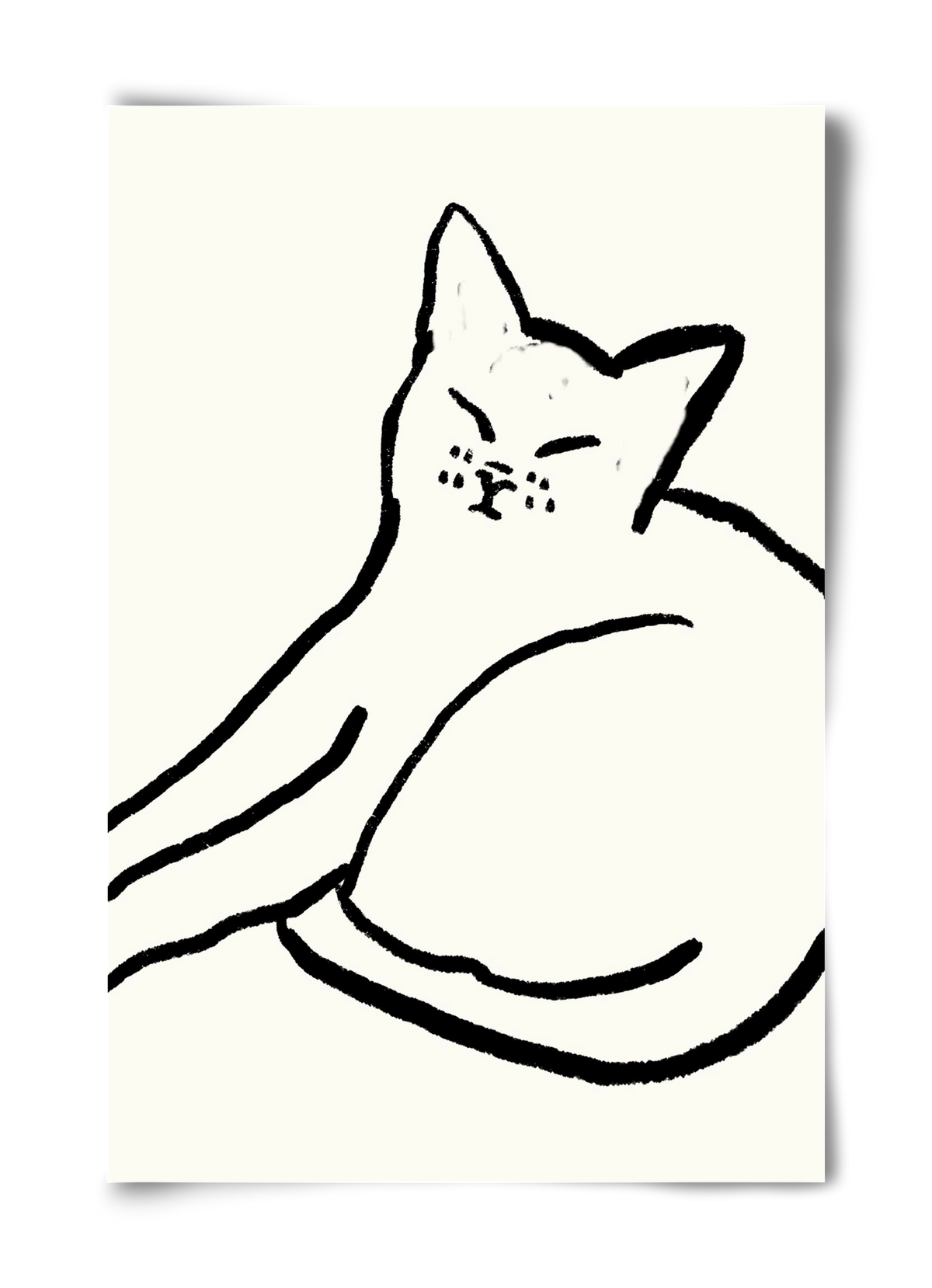 Good Morning Monochrome Cat, 40x60 cm, Keret nélkül