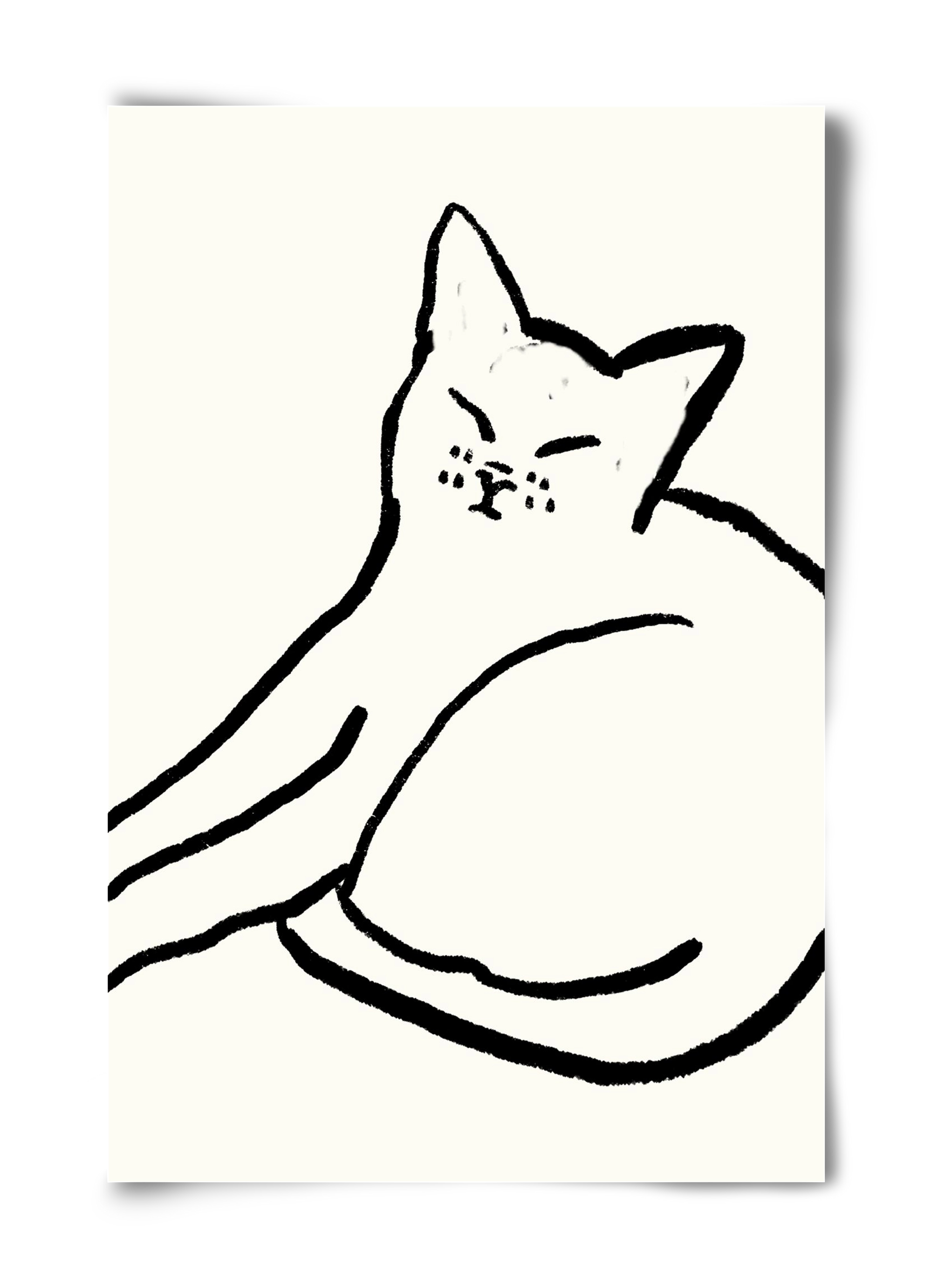 Good Morning Monochrome Cat, 40x60 cm, Keret nélkül