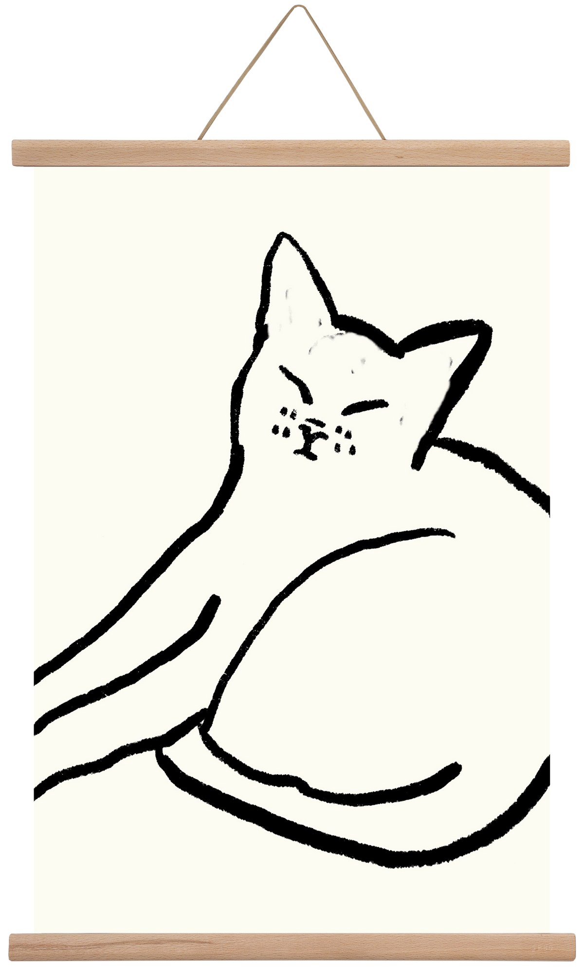 Good Morning Monochrome Cat, 40x60 cm (40x60 cm), Tölgy akasztó