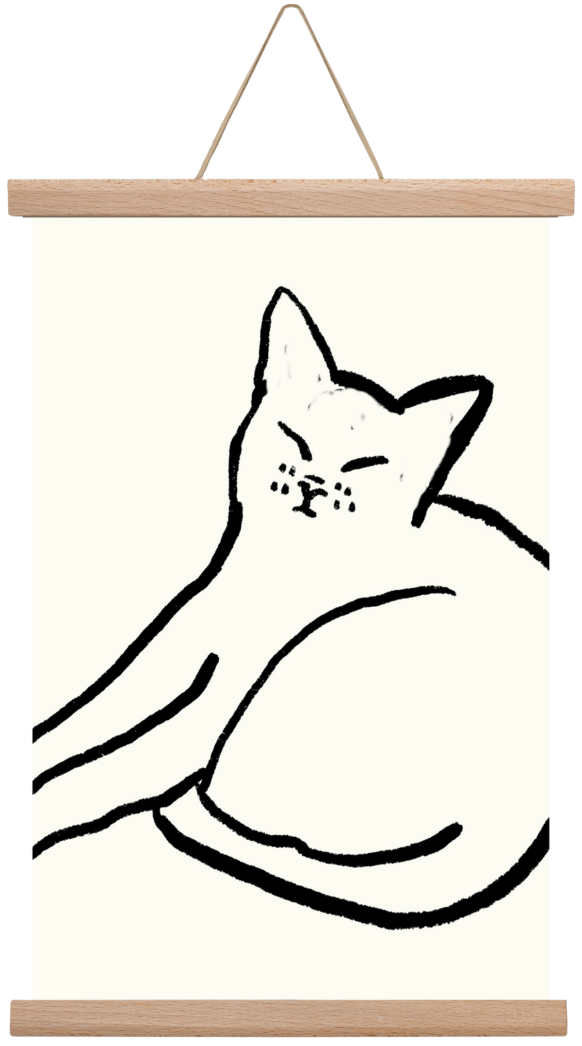 Good Morning Monochrome Cat, 30x45 cm (30x45 cm), Tölgy akasztó