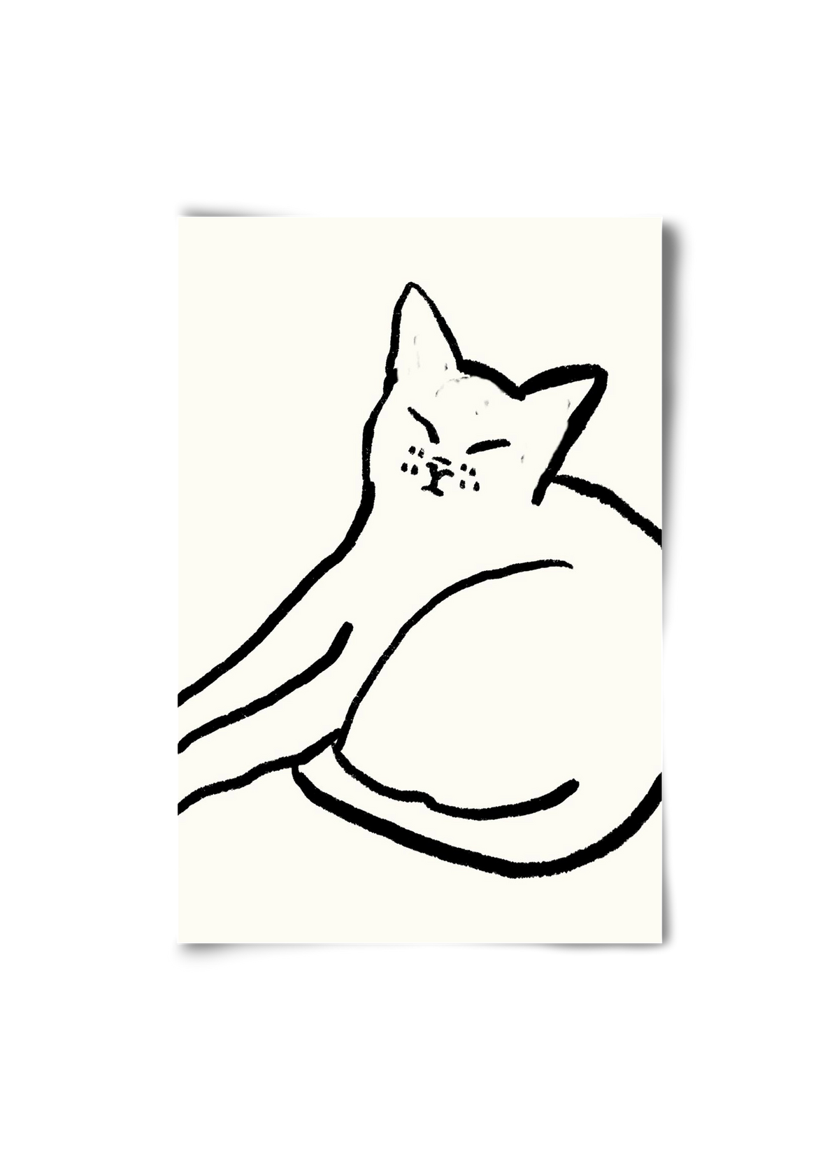 Good Morning Monochrome Cat, 20x30 cm, Keret nélkül