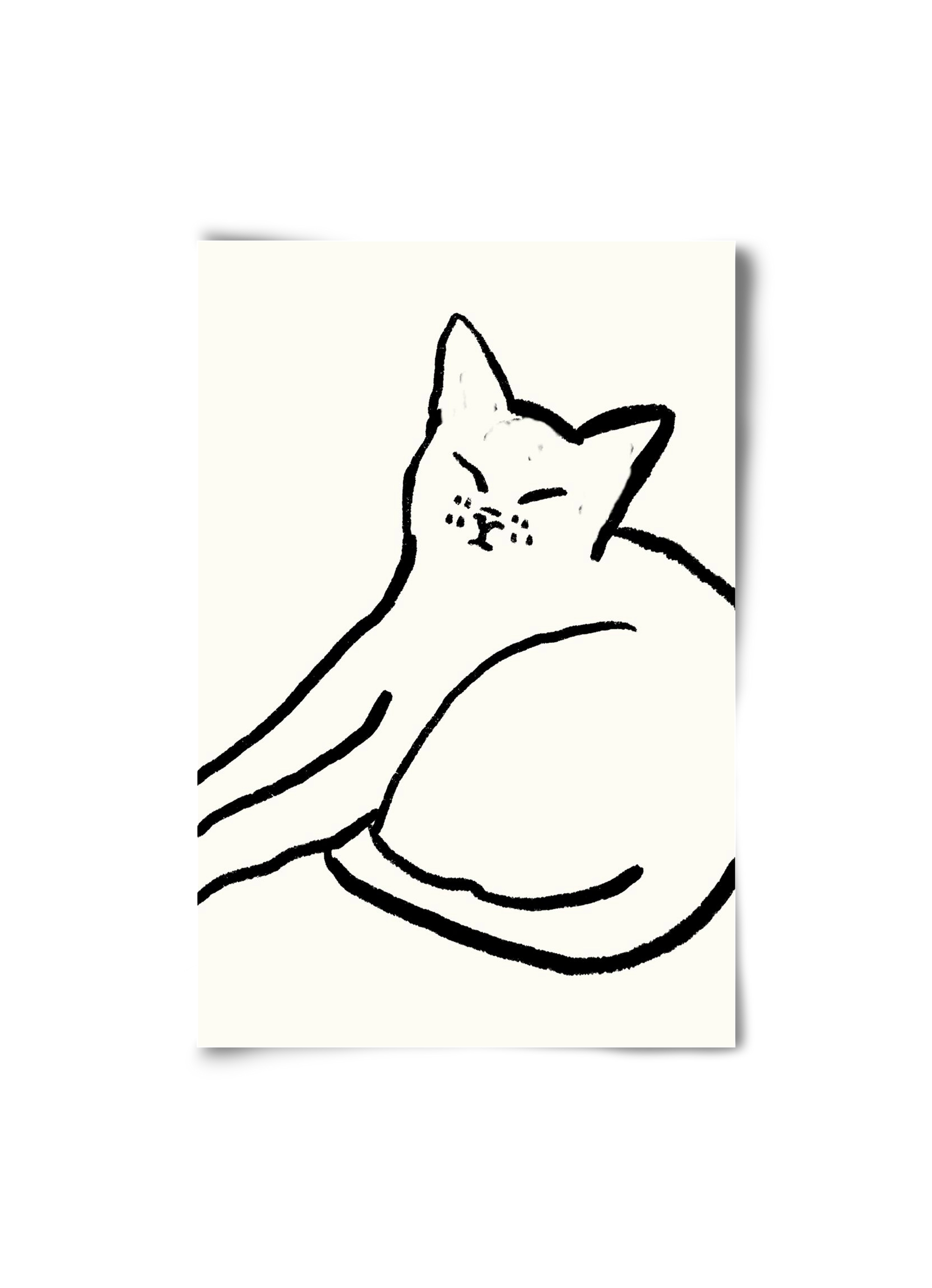 Good Morning Monochrome Cat, 20x30 cm, Keret nélkül