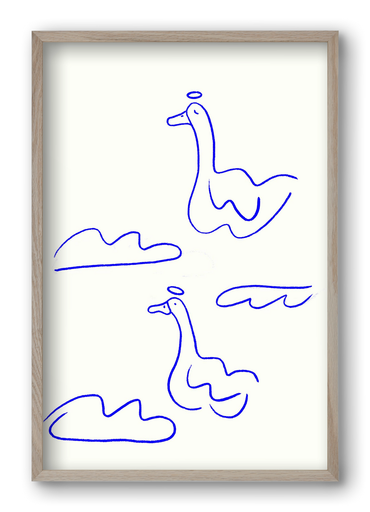 Angel Geese, 40x60 cm (40x60 cm), Tölgy keret