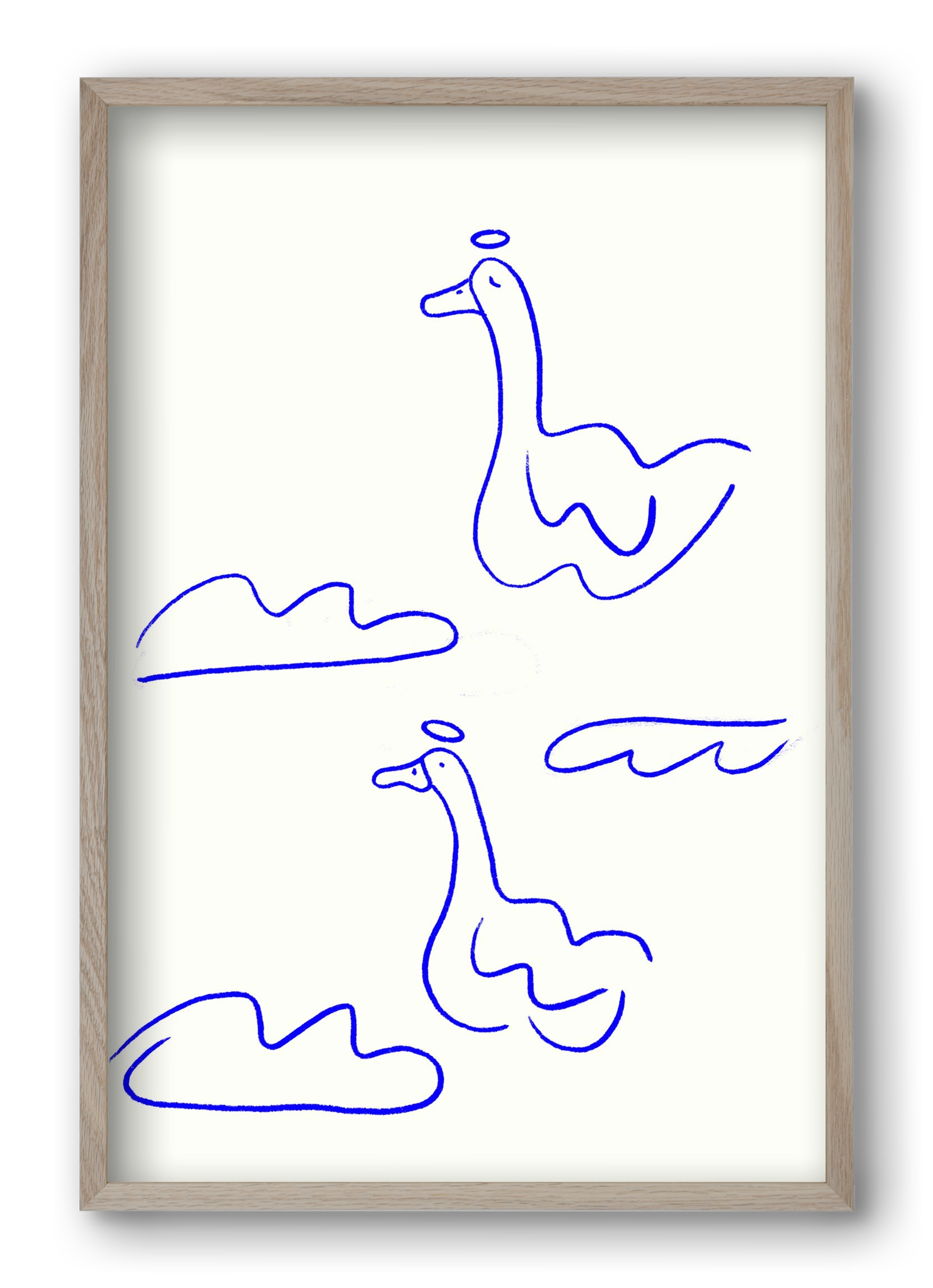 Angel Geese, 40x60 cm (40x60 cm), Tölgy keret