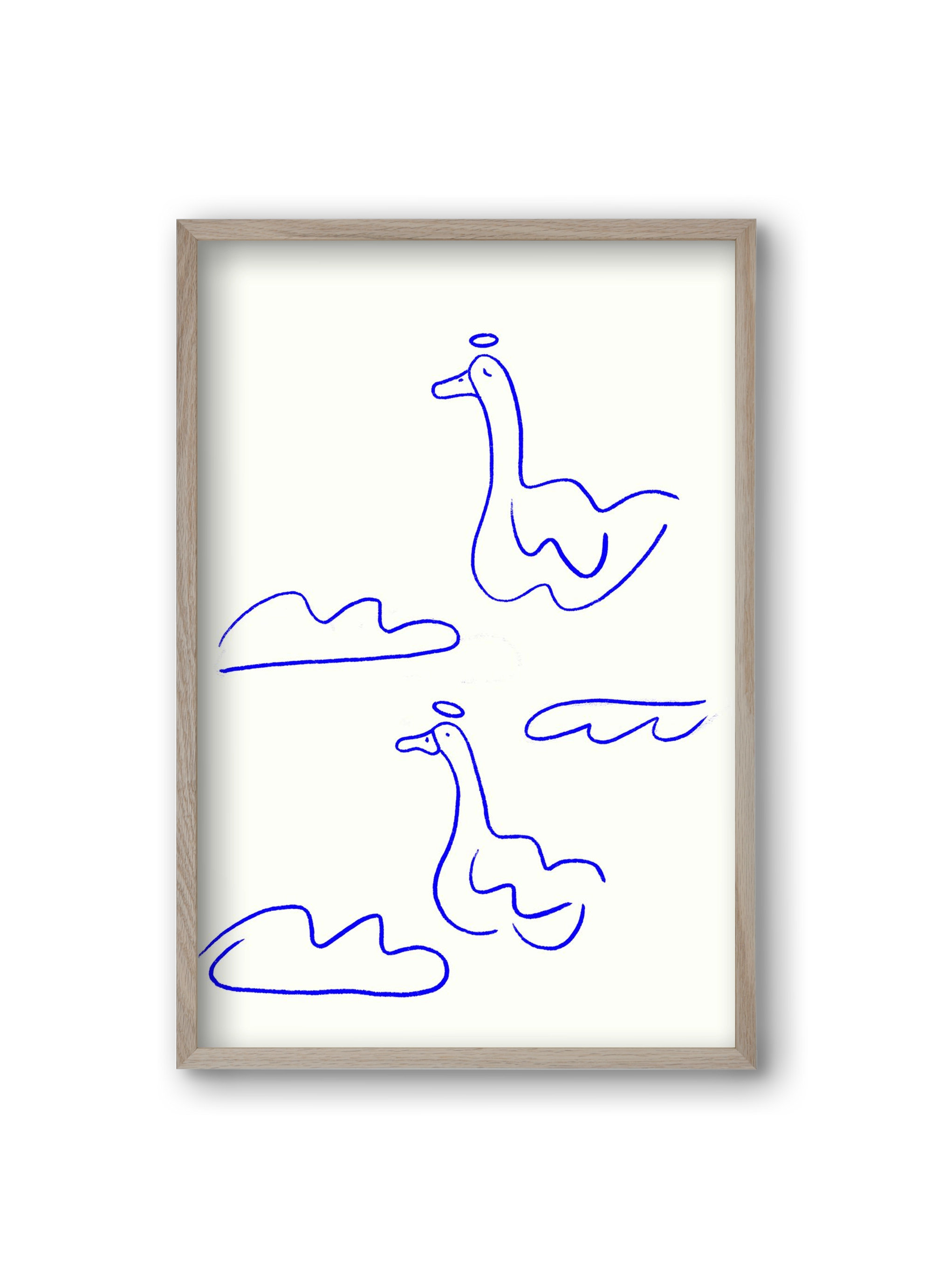 Angel Geese, 20x30 cm (20x30 cm), Tölgy keret