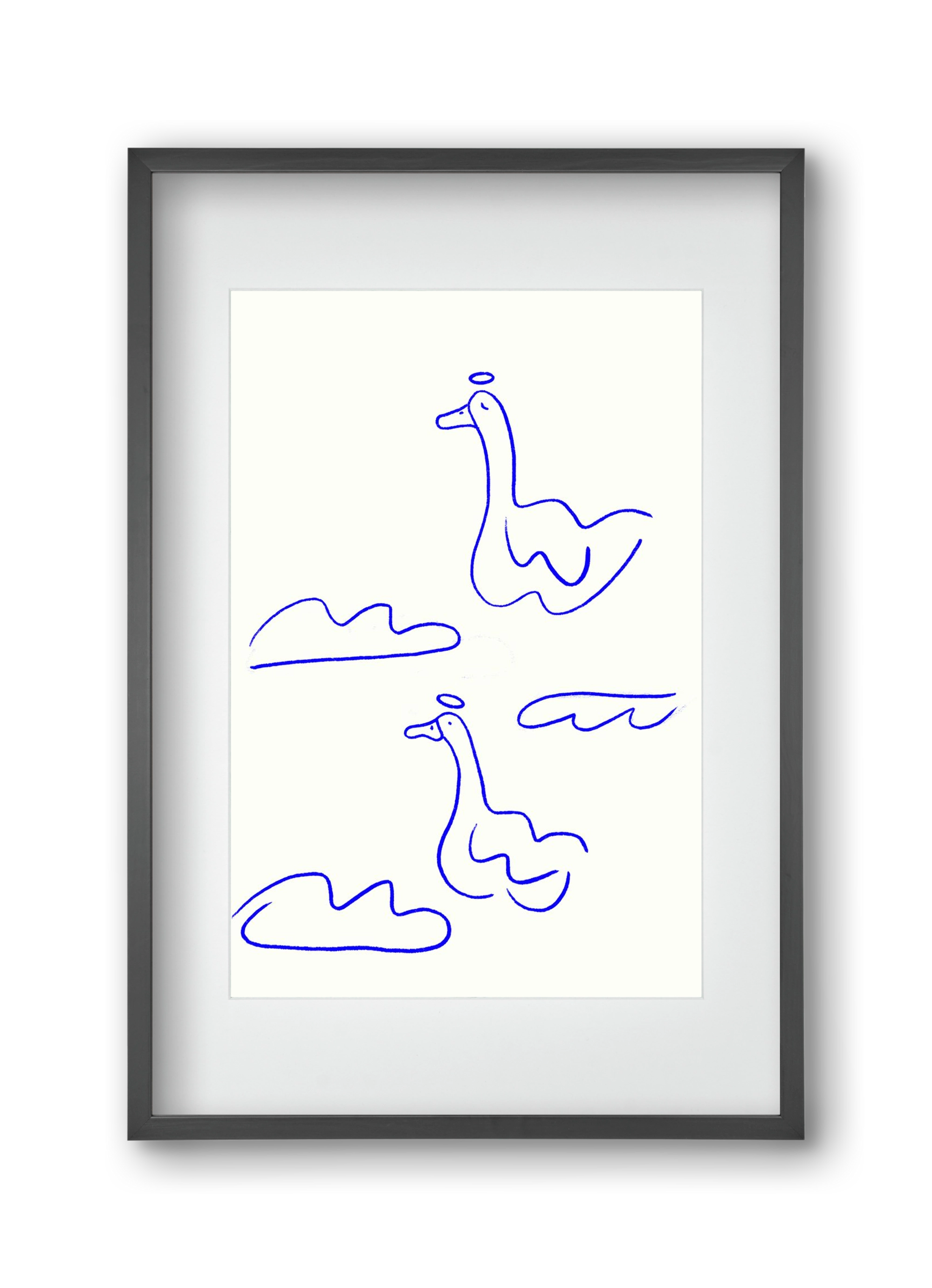 Angel Geese, 30x45 cm (20x30 cm), Fekete keret, paszpartuval