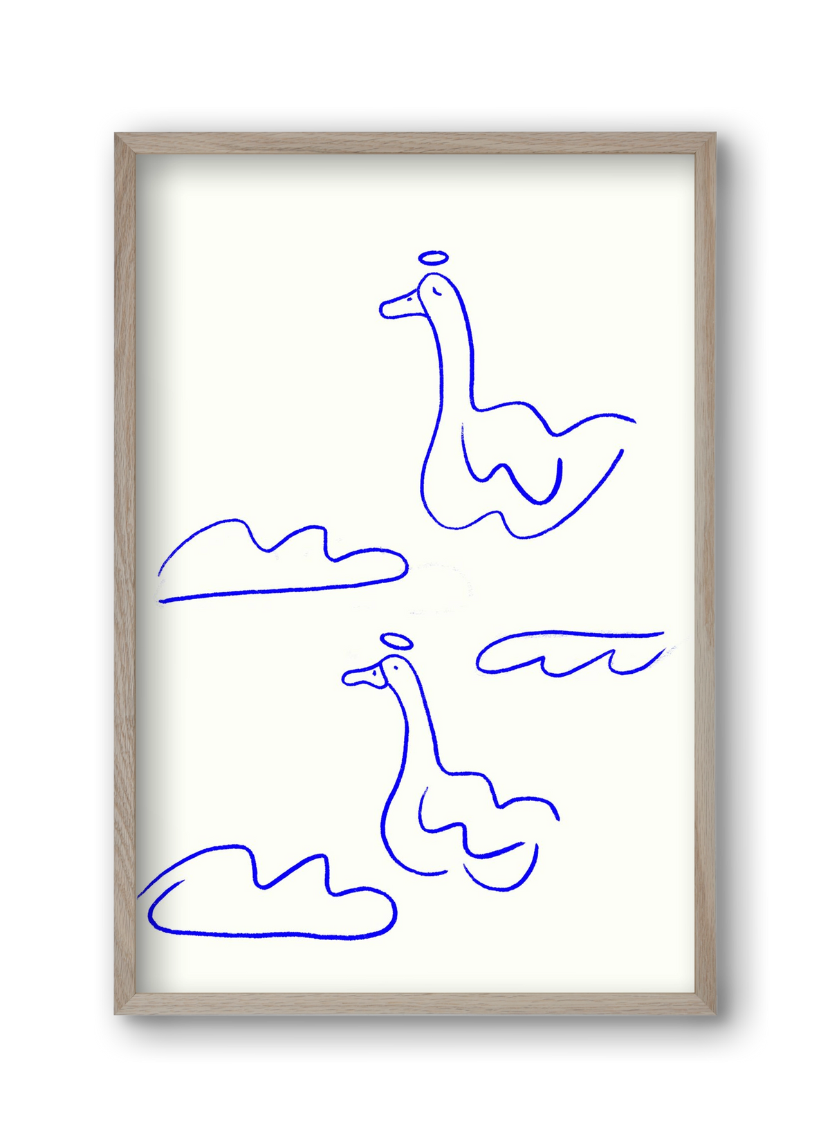 Angel Geese, 30x45 cm (30x45 cm), Tölgy keret