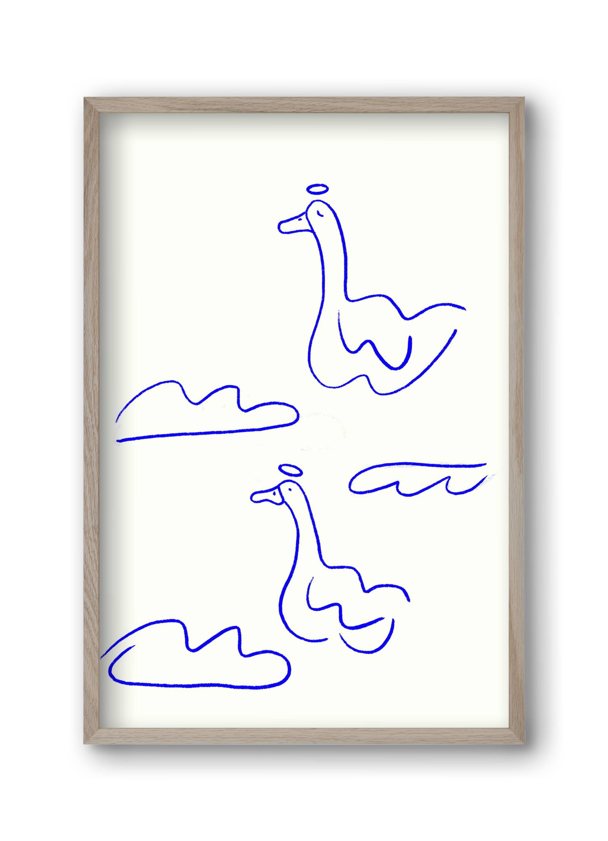 Angel Geese, 30x45 cm (30x45 cm), Tölgy keret